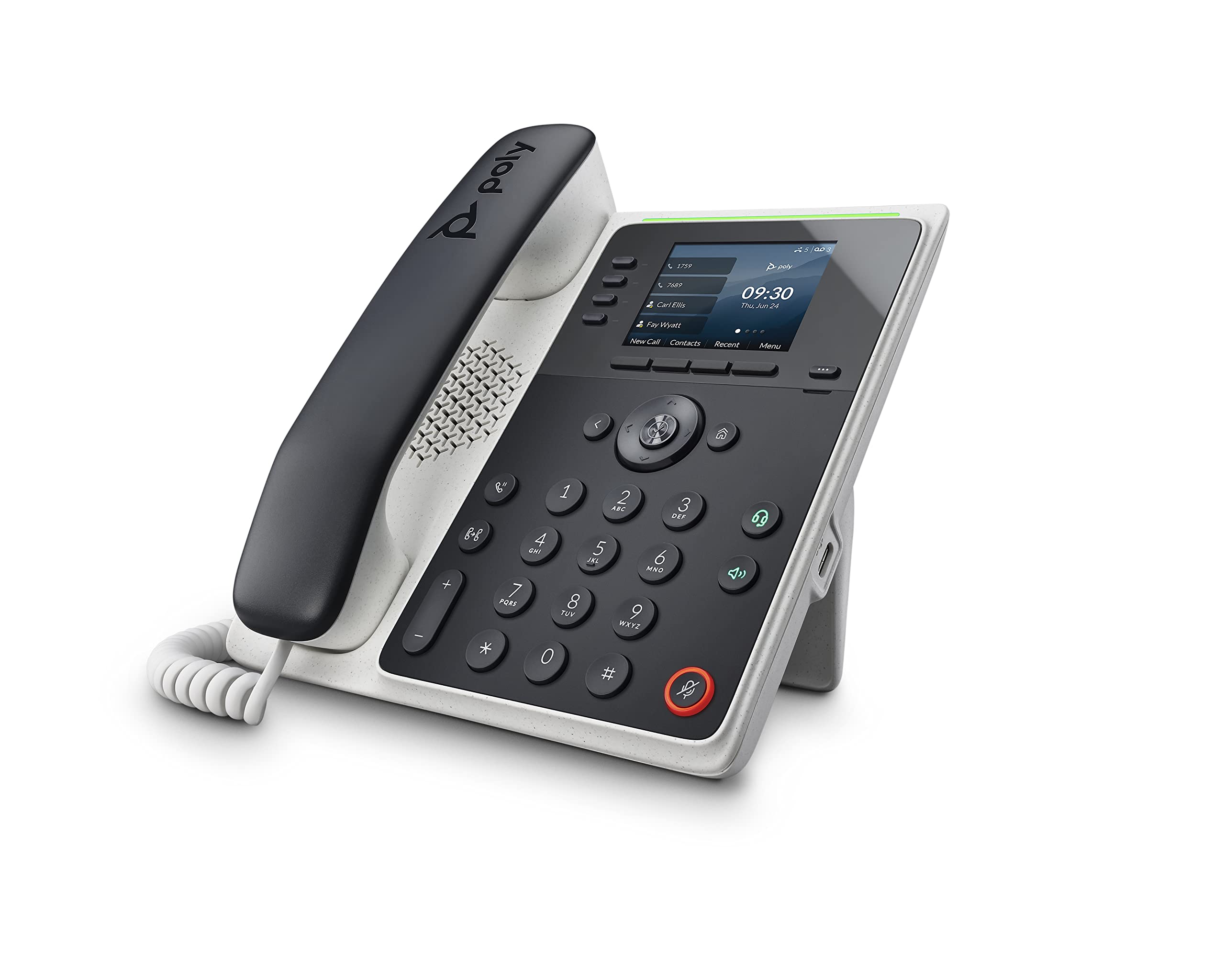 Plantronics Poly Edge E220 IP Desk Phone (Plantronics + Polycom) - Designed for use in Common Areas - 4-line Keys Supporting up 