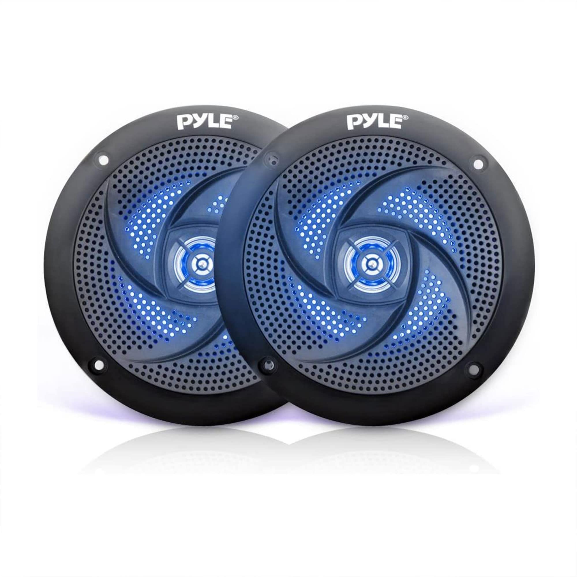 Pyle Waterproof Rated Marine Speakers - 4 2 Way Off-Road Vehicles & Weather Resistant Outdoor Audio Stereo Sound System w/ LED