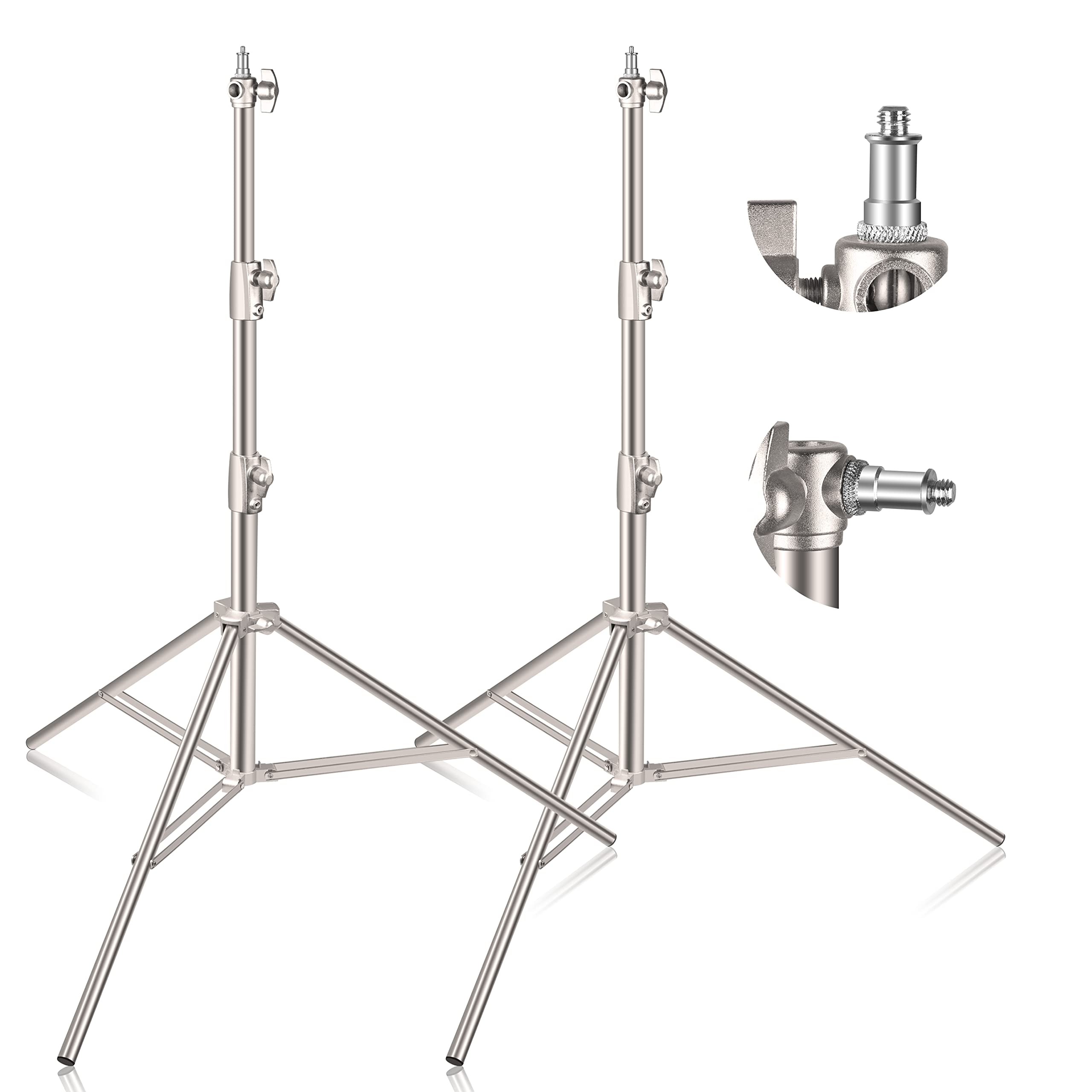 Emart 9.2Ft/2.8M Stainless Steel Light Stand, Spring Cushioned Heavy Duty Photography Tripod Stand With 1/4'' To 3/8'' Universal