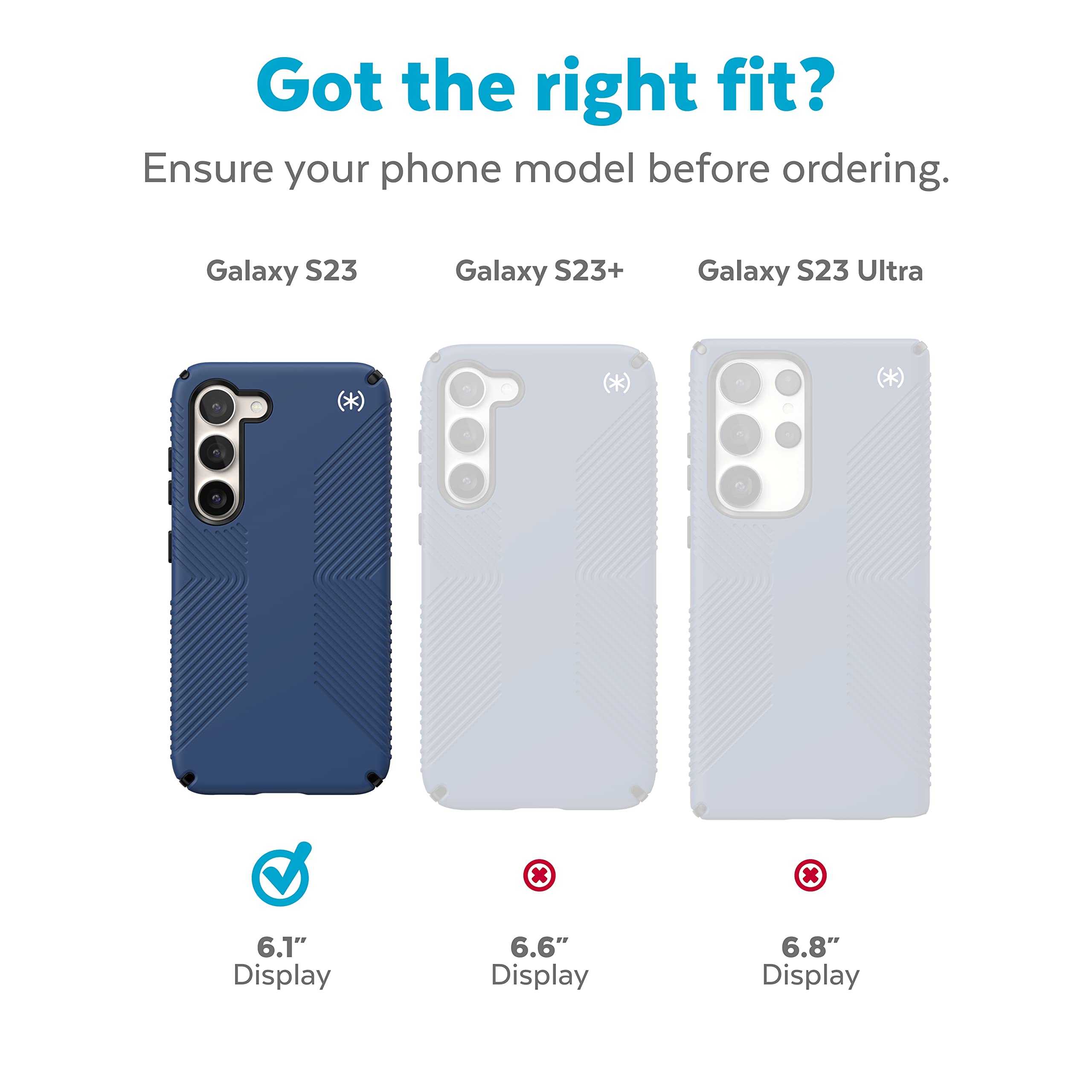 Speck Products Presidio 2 Grip Case Fits Samsung Galaxy S23, Charcoal Grey/Cool Bronze/White