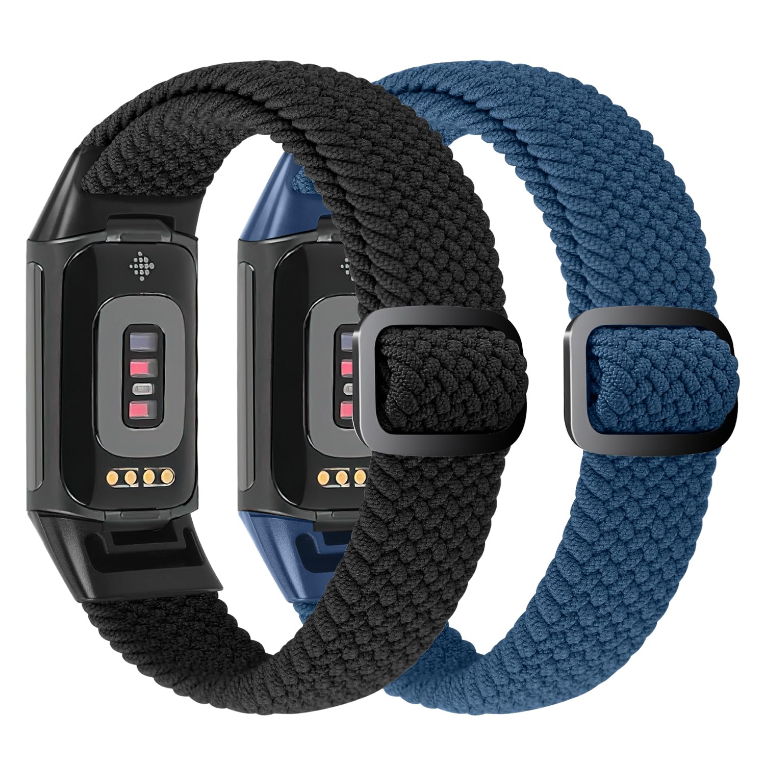 Vndapt Elastic Braided Bands Compatible With Fitbit Charge 5/Fitbit Charge 6 For Women Men, Breathable Adjustable Stretchy Nylon