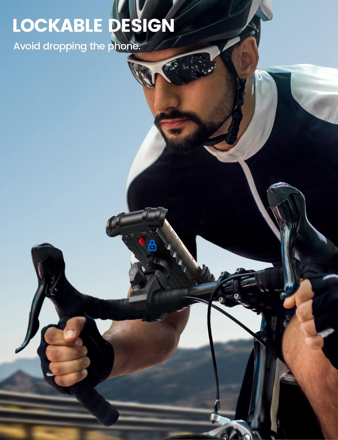 Lamicall Bike Phone Holder Mount   Motorcycle Handlebar Phone Mount Clamp, One Hand Operation Atv Scooter Phone Clip For Iphone