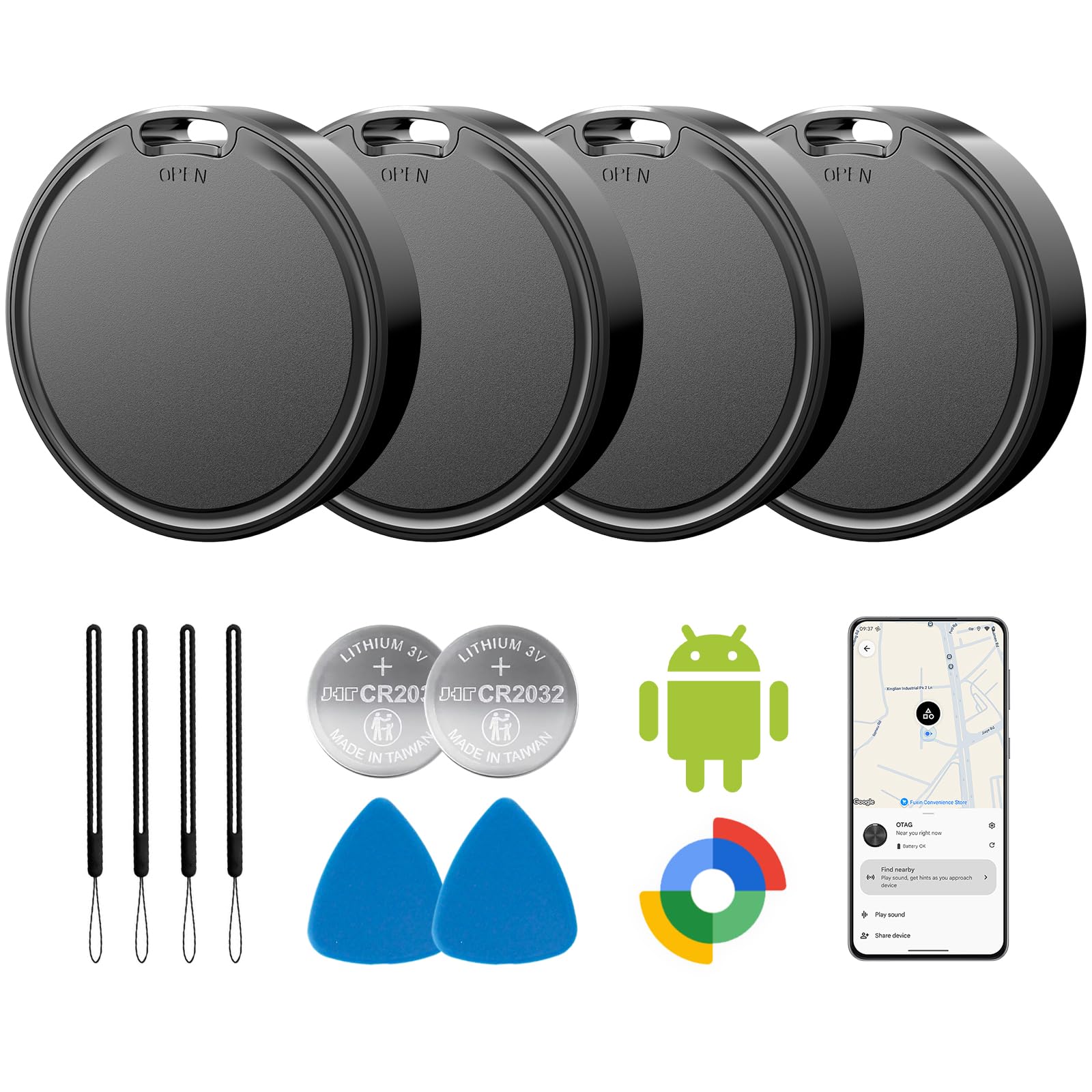 Air Tags for Android,Air Tags-4 Pack Android,Android Tracker Tags,2 Year Battery Life,Google Find Trackers for GoogleS Find Hub