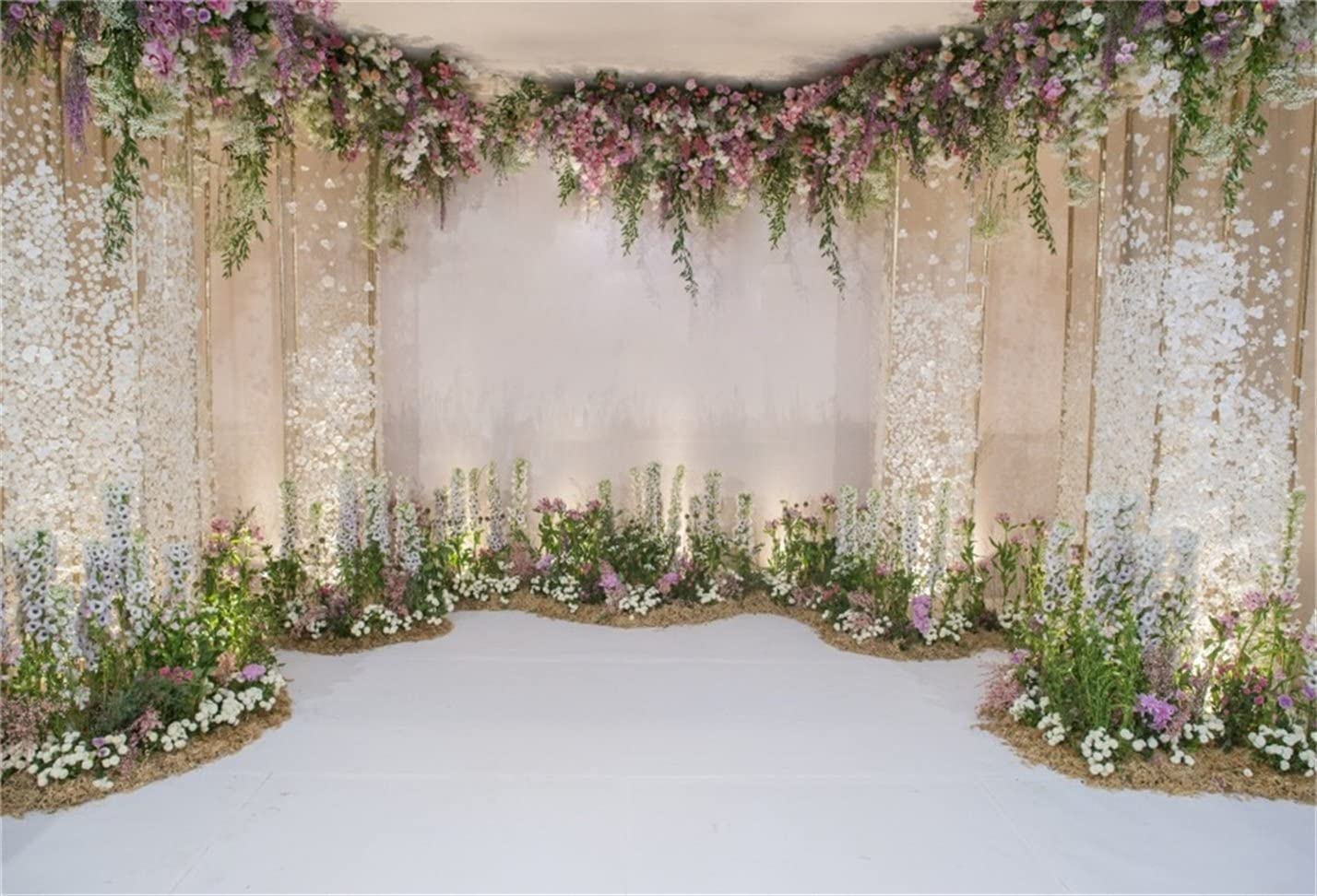Csfoto 10X7Ft Wedding Backdrop For Cradle Ceremony Backdrop For Proposal Flowers Curtain Wedding Ceremony Banner Bridal Shower B