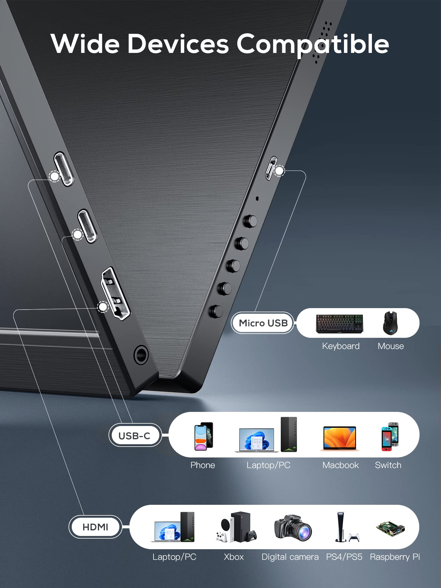 Magicraven 16.0  1200P 60Hz Portable Dual Monitor, Portable Laptop Monitor, Slim Lightweight Dual Usb C Hdmi Computer Monitor Ga