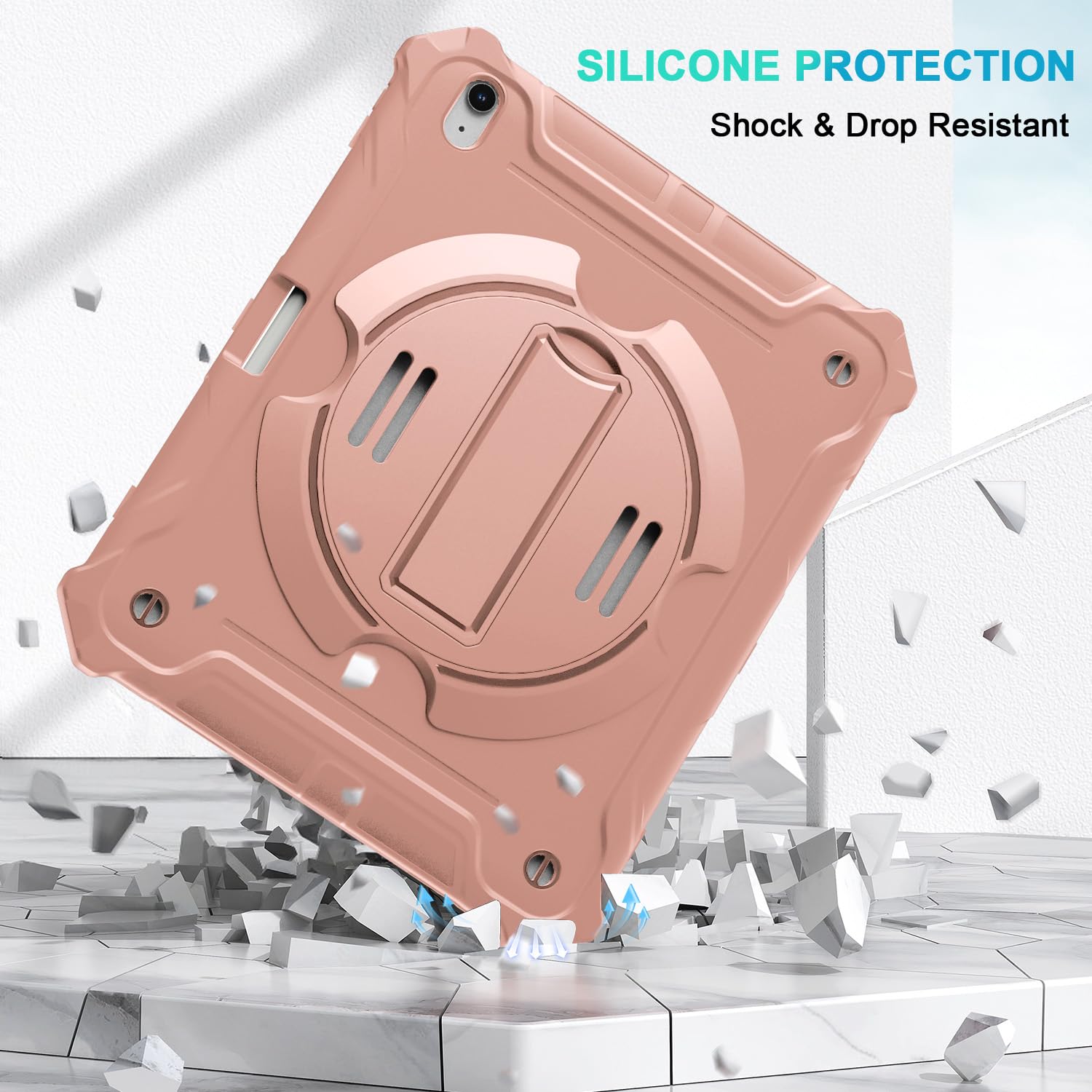 Ztotopcases For New Ipad Air 13 Inch Case (M2) 2024, Shockproof Full Body Protective Cover With 360 Rotating Hand Strap &Stand,