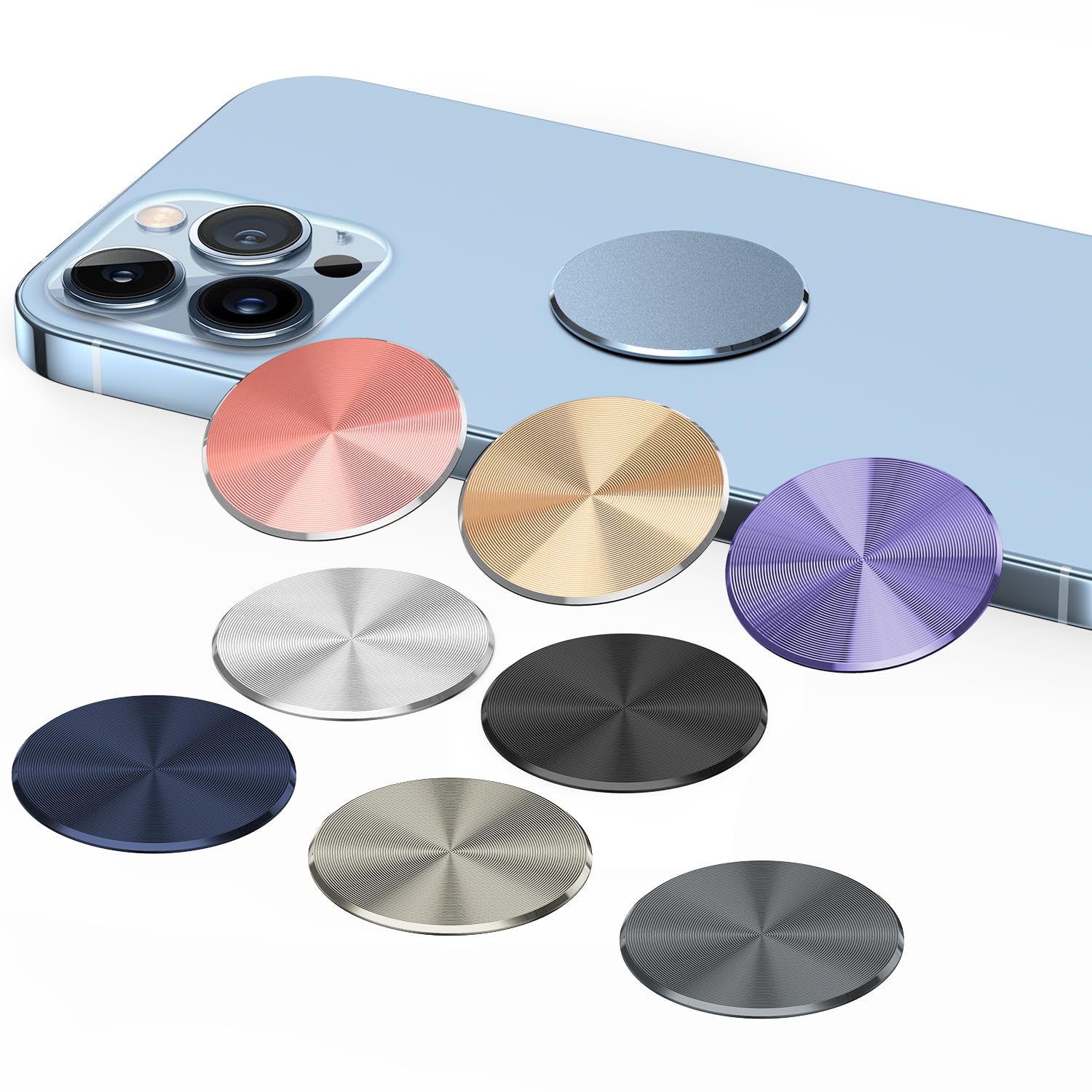 Metal Ring Plate For Phone Mount Car Holder Metal Stickers Plate Phone Magnet (Compatible With Magnetic Mounts) 1.26'' Frosted R