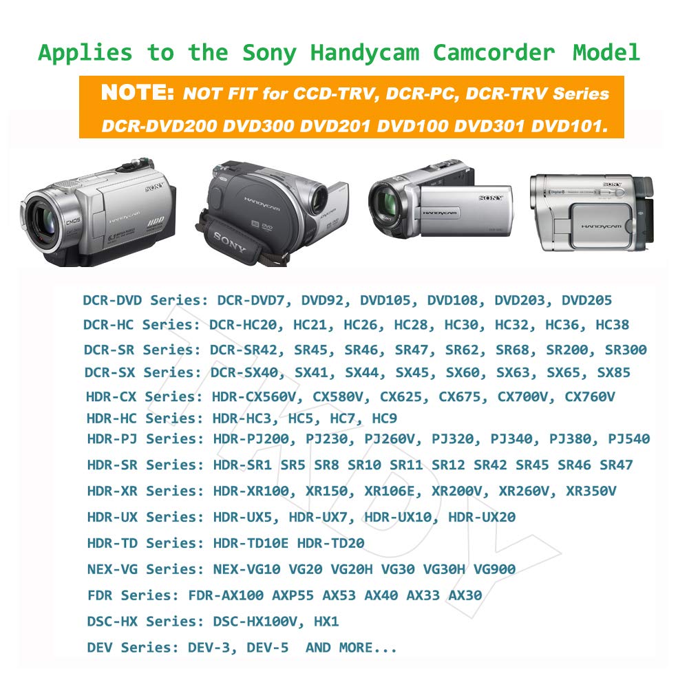 Tkdy For Sony Handycam Charger Usb Power Cord, Ac L200 Acl200 Power Adapter For Dcr Sx40 Dcr Sx44 Dcr Sr45 Dcr Sr47 Dcr Sx63 Dcr Sx65 Dcr Sx85 Dvd108 Dvd610 Dcr Sr62 Dcr Sr68 Camcorder.