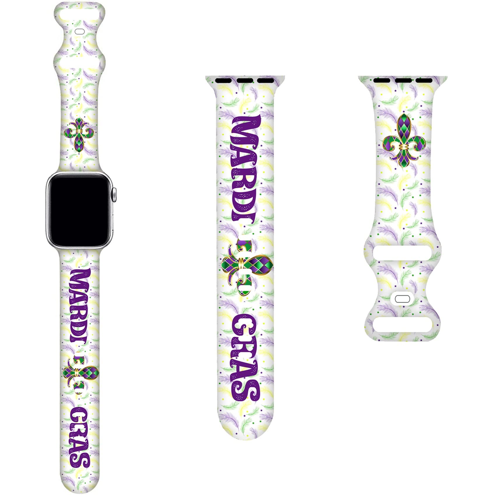 Mardi Cartoon Gras Cute Green Bands Compatible With Apple Watch Band 42Mm 44Mm 45Mm,Silicone Strap Wristbands Compatible With Iw