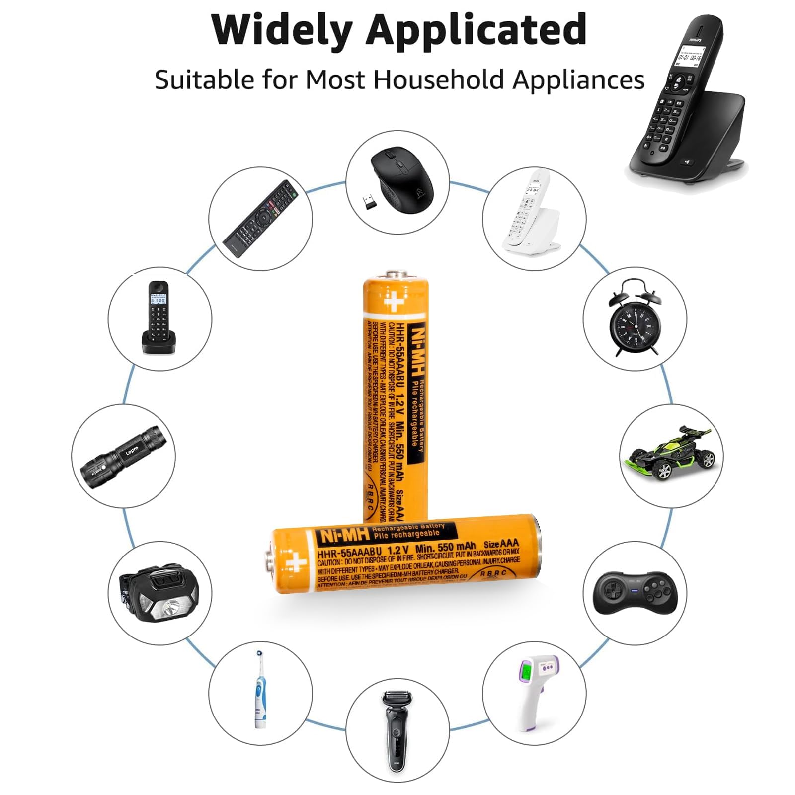 Zzwjbcyle 4 Pack Hhr 55Aaabu Ni Mh Aaa Rechargeable Battery For Panasonic, 1.2V 550Mah Rechargeable Aaa Batteries For Panasonic