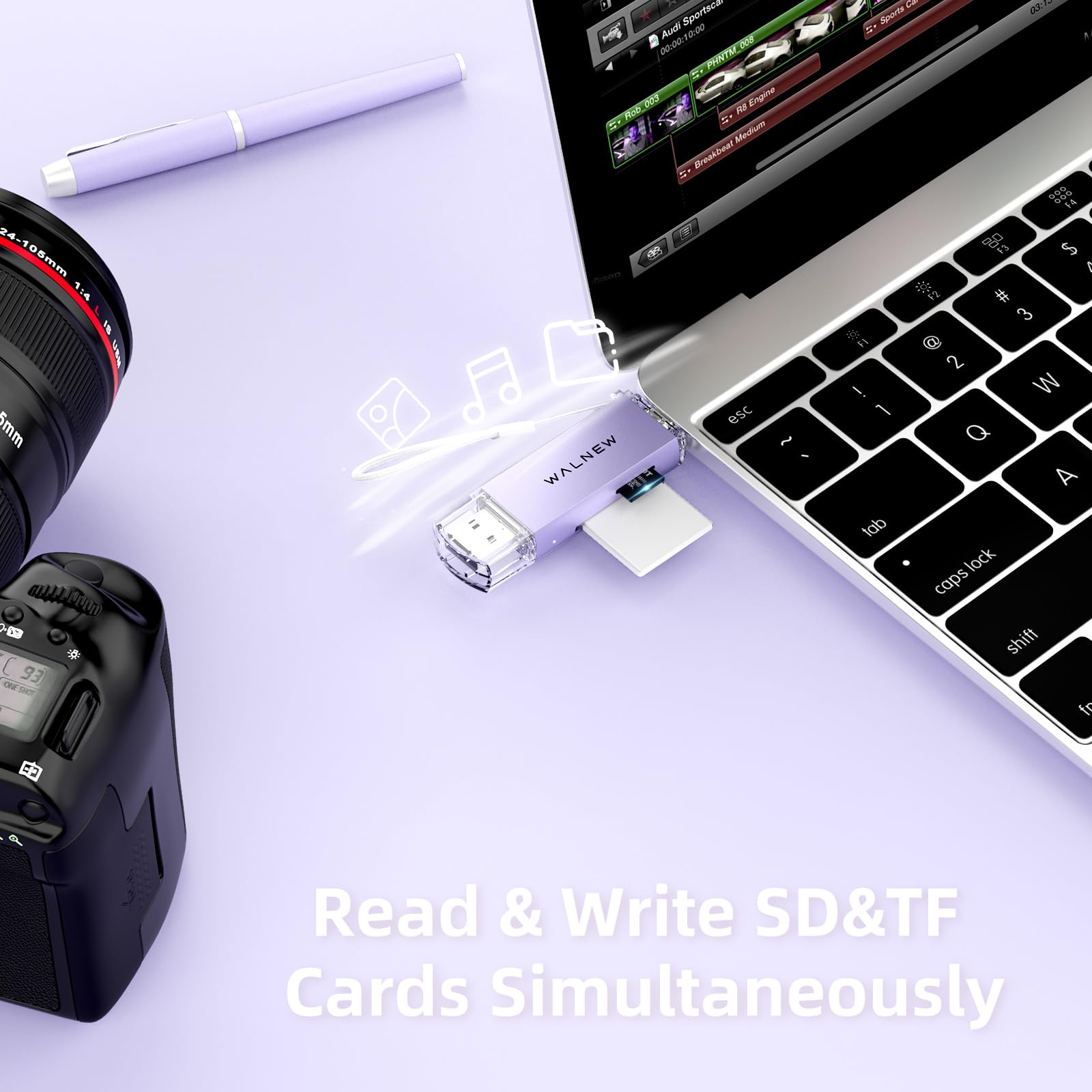 Sd Card Reader, Walnew Usb 3.0 And Usb C To Sd/Tf Memory Card Adapter For Mac,Macbook,Computer/Pc,Laptop,Ipad,Samsung Galaxy And