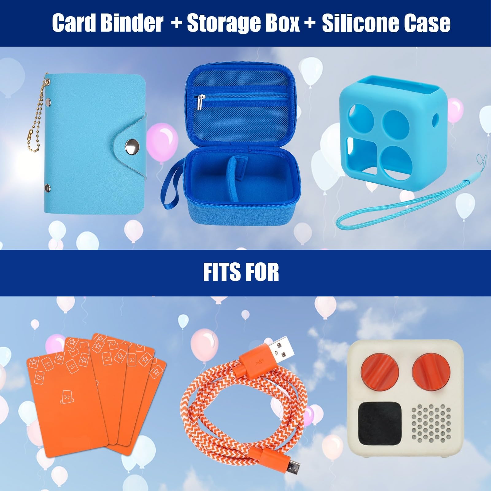 Youknow Hard Case And Silicone Cover For Yoto Mini Player, Kids Audio Music Accessory With Card Case Holder For Up To 20 Cards (