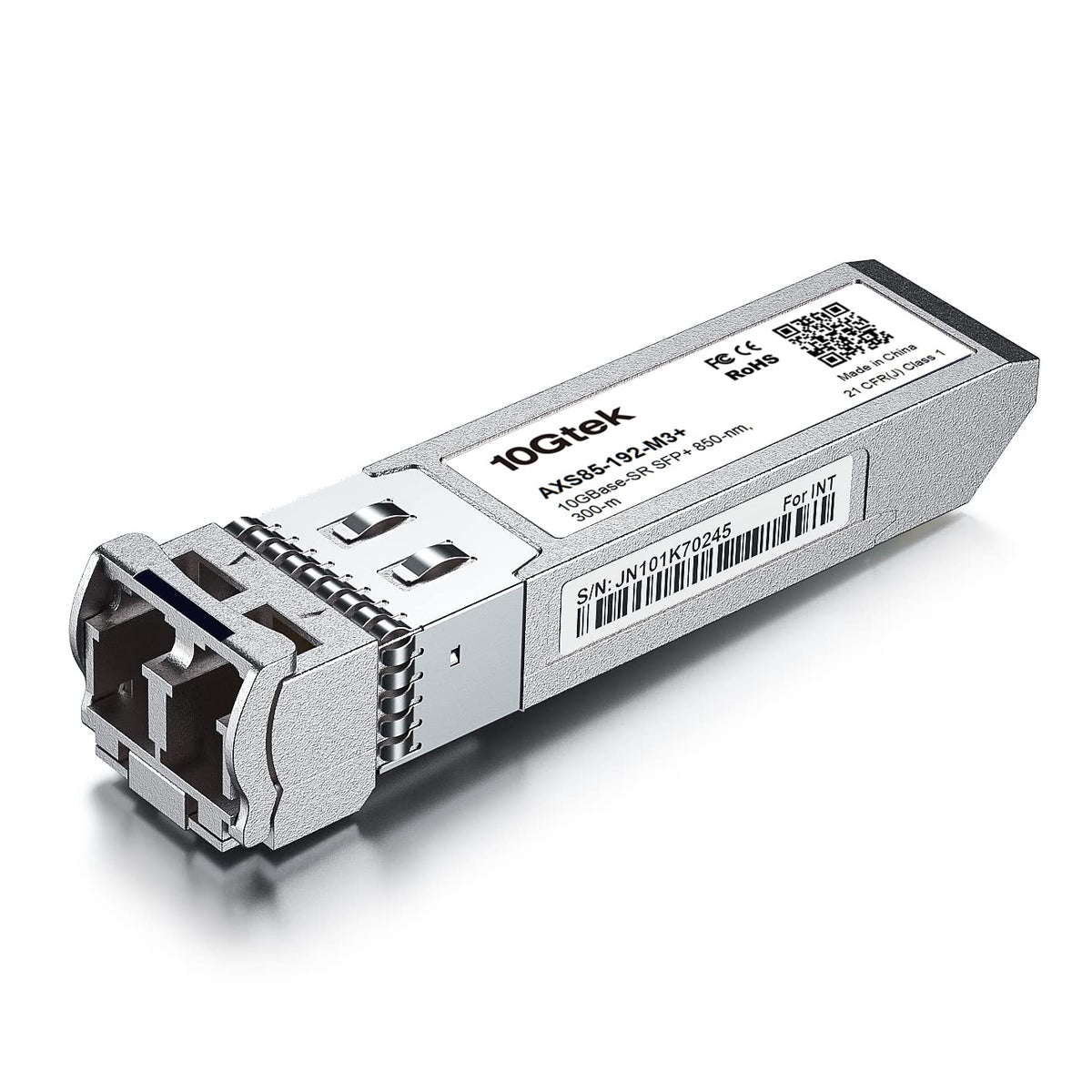 10Gtek Industrial Grade 10Gbase Sr Sfp+ Lc Transceiver, 10G 850Nm Mmf Multimode Sfp Module, Up To 300 Meters, For Cisco Sfp 10G 