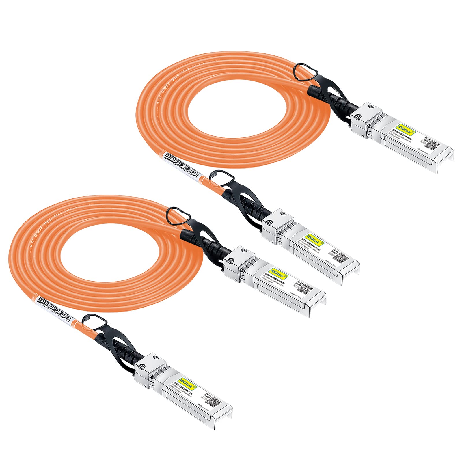 [Orange] Colored 10G SFP+ DAC Cable - Twinax SFP Cable for Ubiquiti UniFi Devices, 2-Meter(6.5ft), 2 Pack
