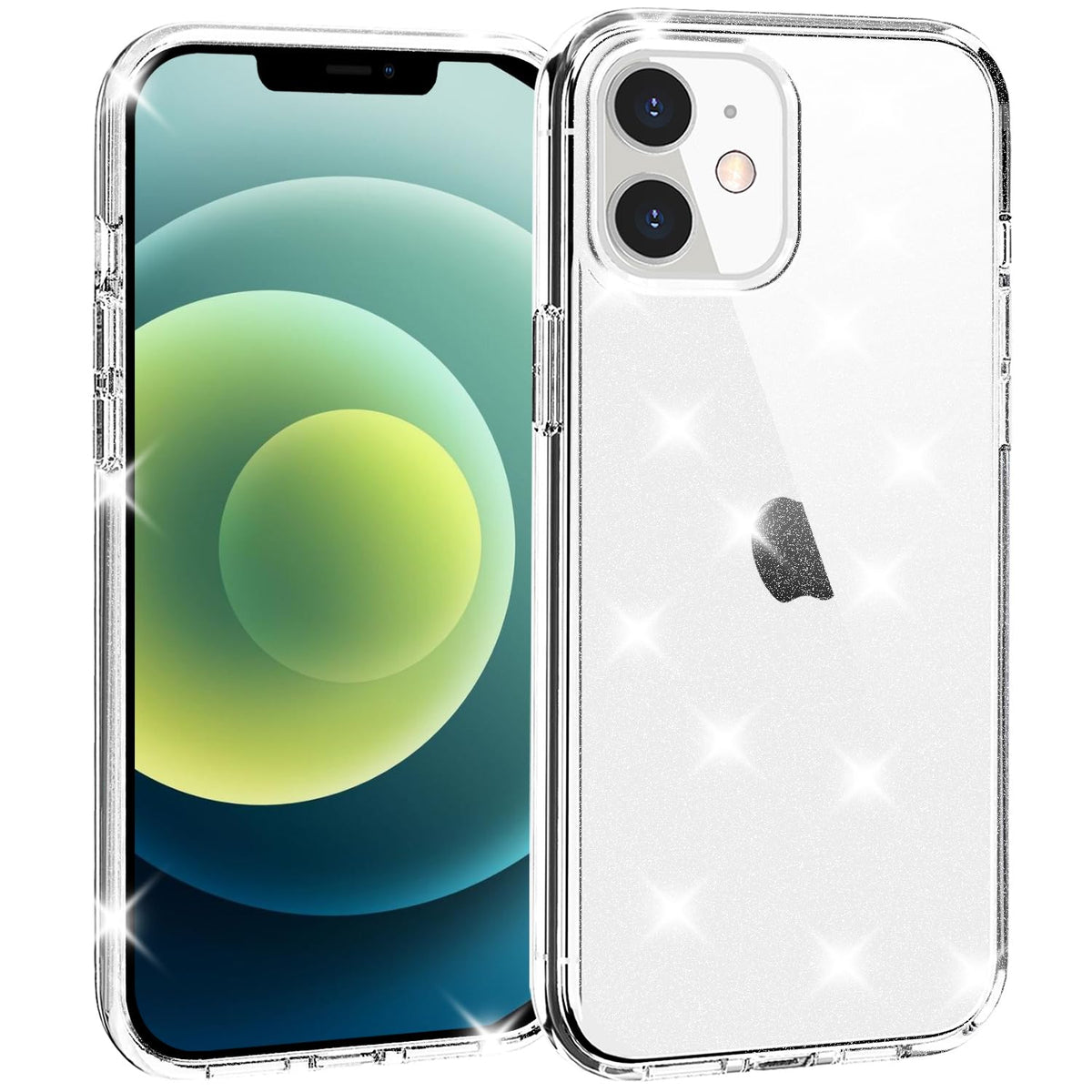 Tenoc Phone Case Compatible With Iphone 12 Mini, Glitter Case Clear Sparkling Protective Bumper Cute Cover For Girls Women