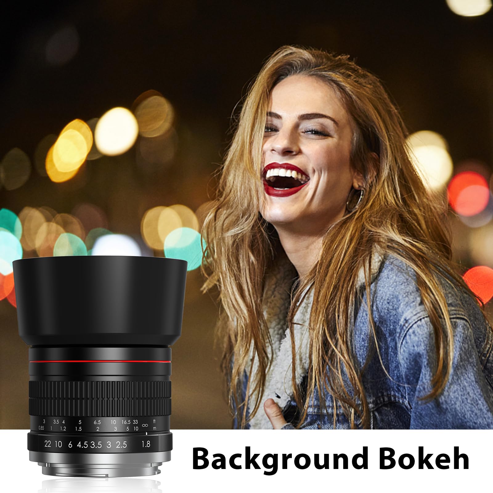 85Mm F1.8 Portrait Lens   Ef Lens For Canon, Medium Telephoto Lenses Manual Camera For Canon Eos Rebel T8I T7I T7 T6 T6S T6I Sl3