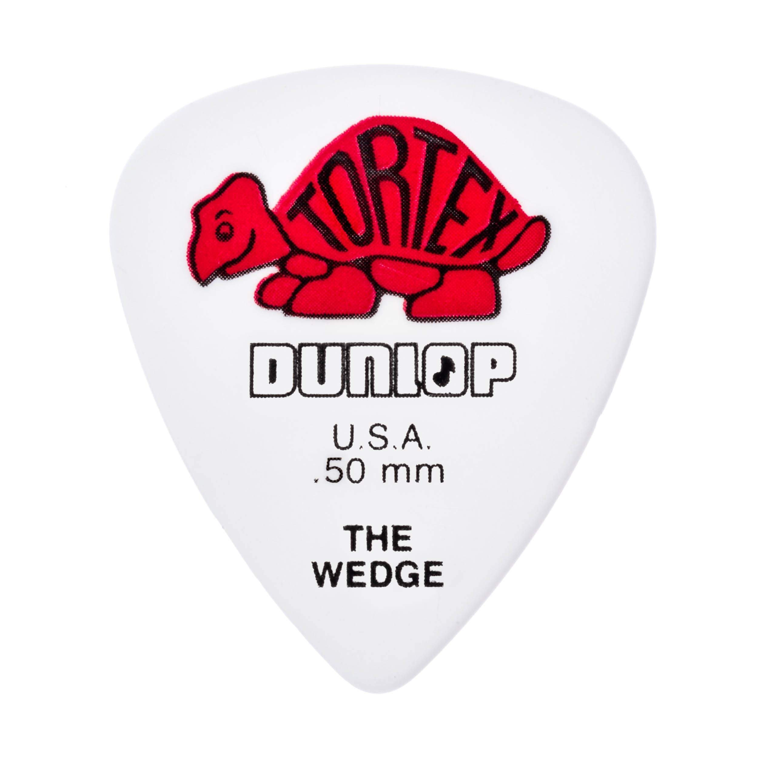 Dunlop 424P.50 Tortex Wedge, White/Red, .50Mm, 12/Player'S Pack