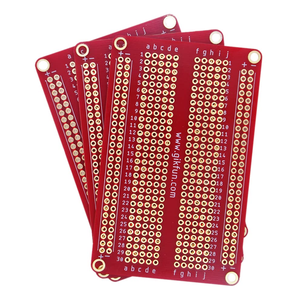 Gikfun Solder Able Breadboard Gold Plated Finish Proto Board Pcb For Arduino Soldering Projects (Pack Of 3Pcs) Gk1022