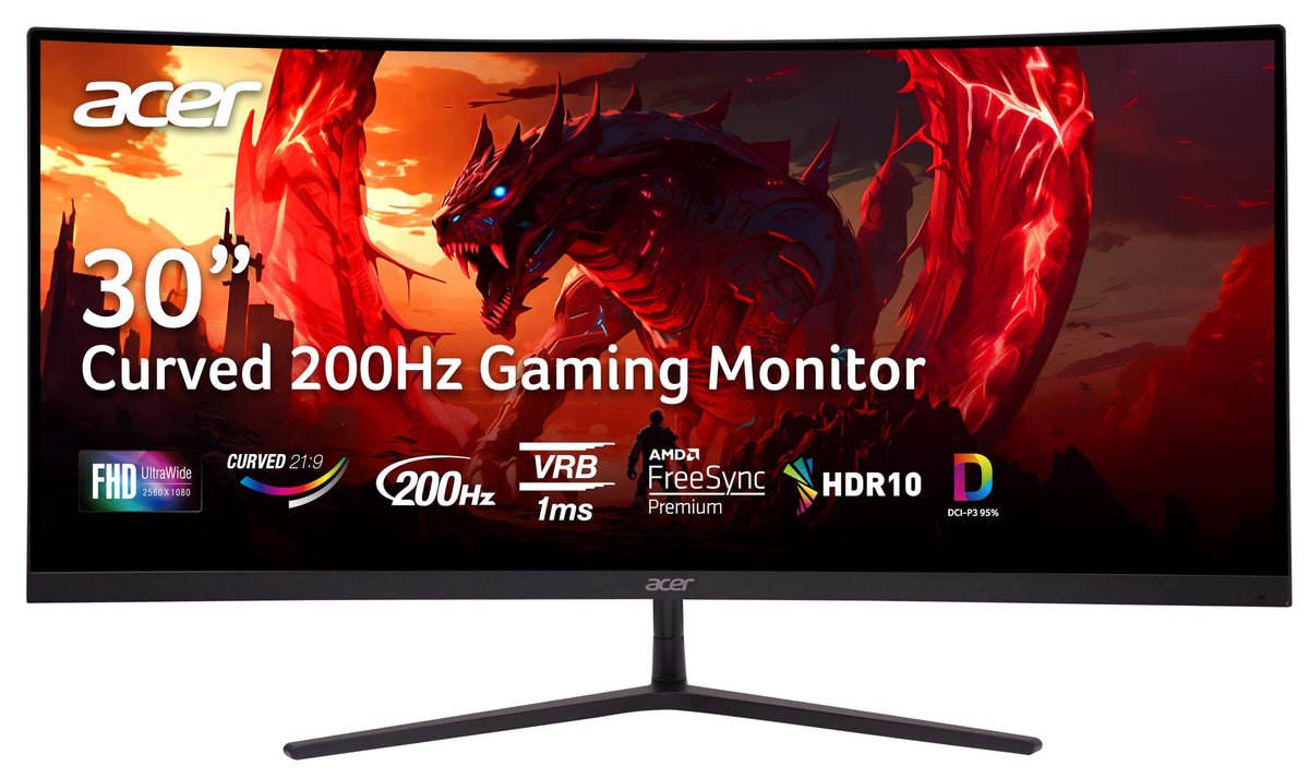 Acer Nitro 29.5'' 1500R Curved Zero Frame Uwfhd 2560 X 1080 Gaming Monitor | Amd Freesync Premium | Up To 200Hz | 1Ms Vrb | Vesa