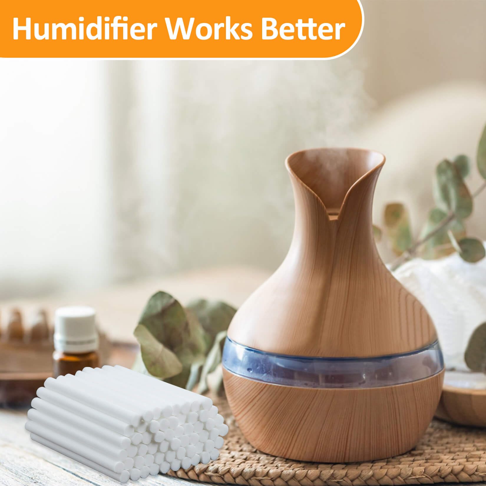 60Pcs Humidifier Stick Filter Refill   Mini Humidifier Filter Sticks Air Diffuser Pure Wicks Refill Cotton Filter Sticks Replace