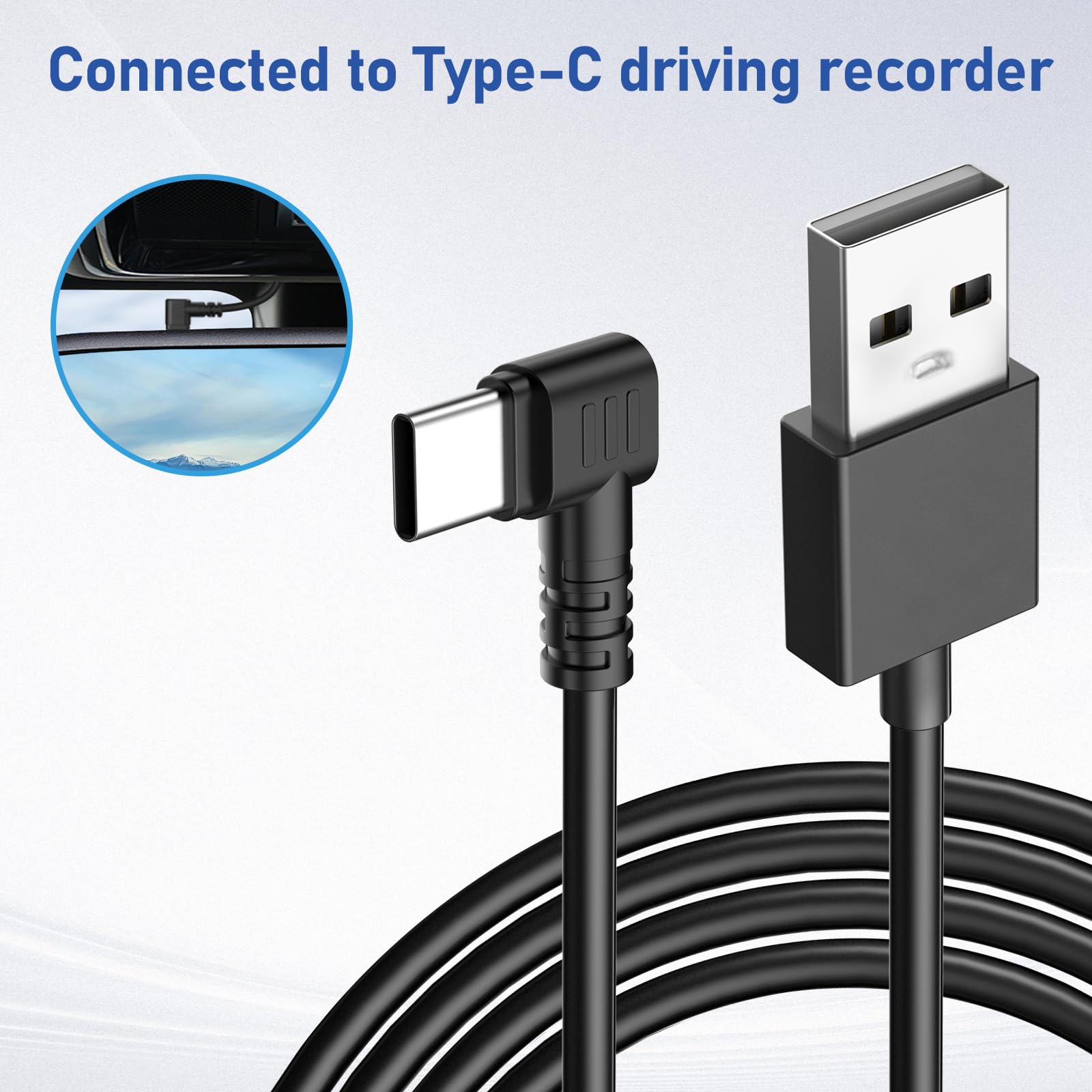 Dash Cam Charging Power Cable, Usb C Car Charging Power Cable, Mini?Type C Charging Cable, For Dash Cam/Rearview Mirror/Camera C