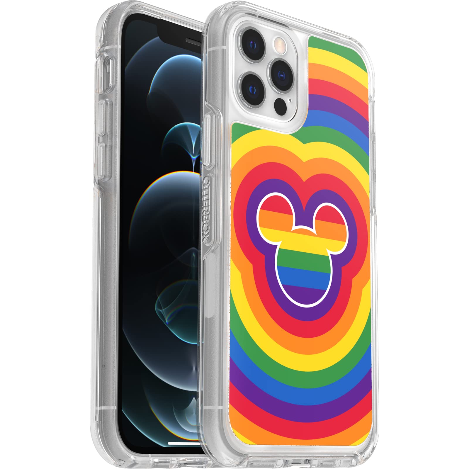 Otterbox Iphone 12 And 12 Pro Symmetry Series Series Case   Disney Pride, Ultra Sleek, Wireless Charging Compatible, Raised Edge