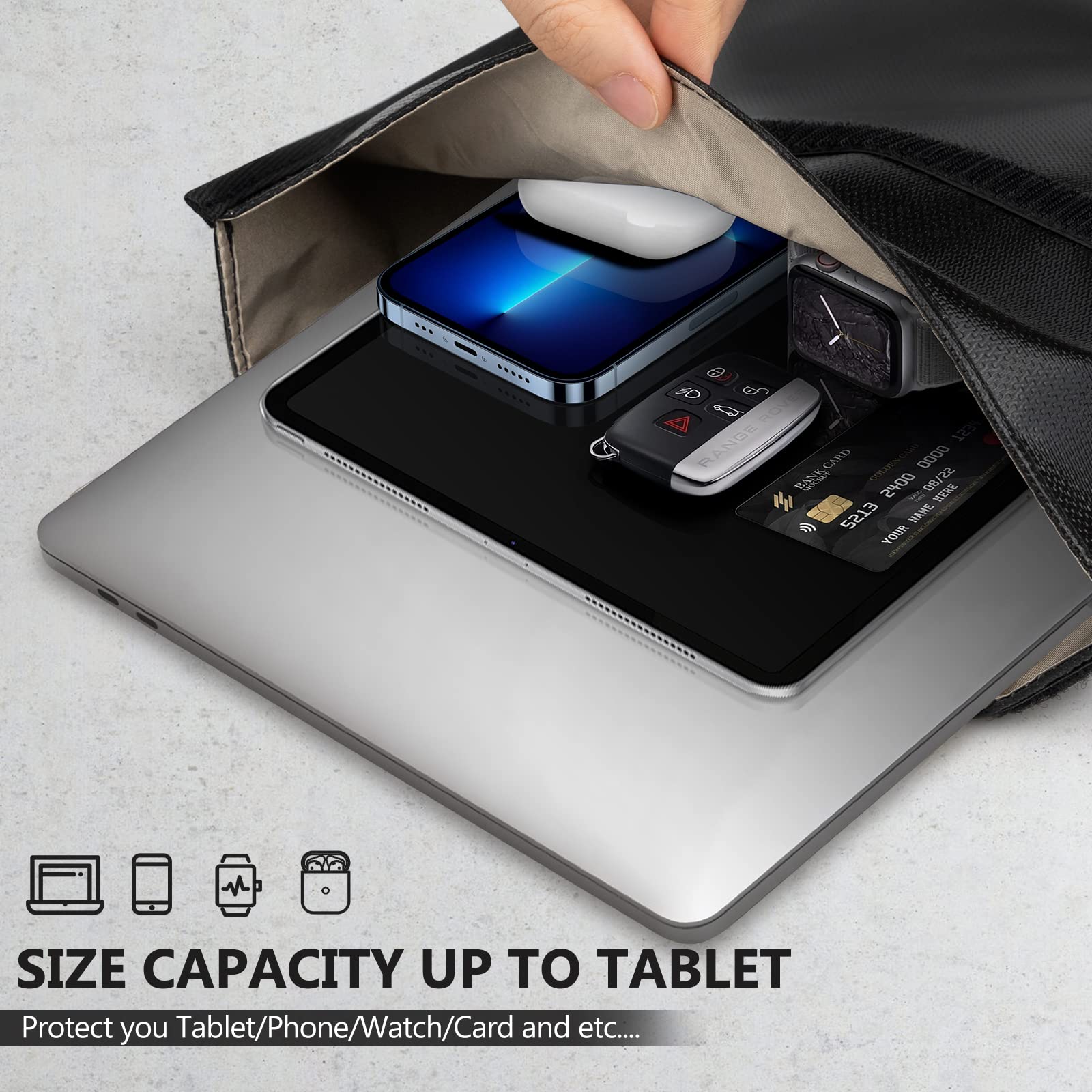 Large Faraday Bags For Laptop(17 X 15 Inches) Signal Blocking Faraday Cage, Cell Phone Signal Jammer, Anti Tracking Rfid Faraday