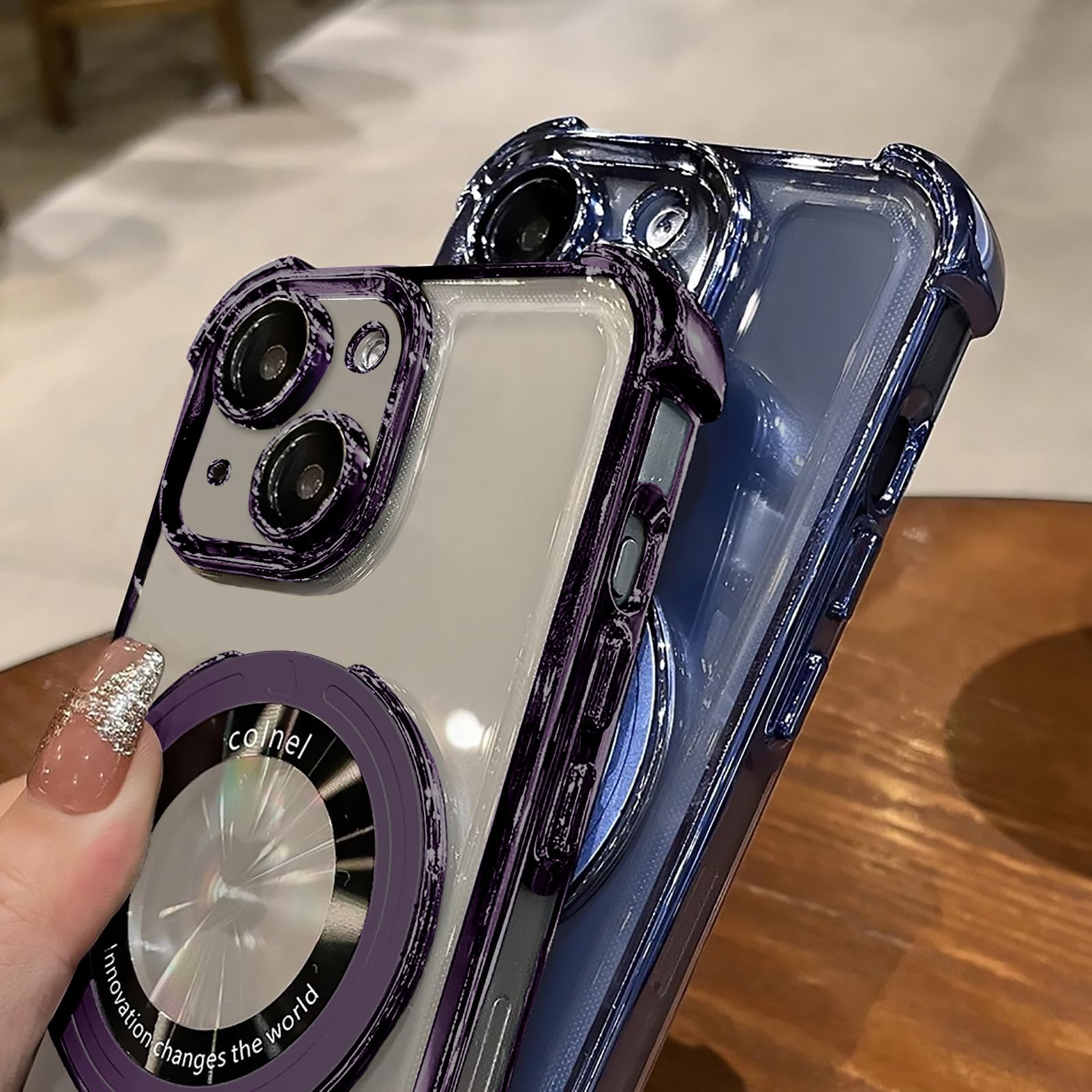 Uioeua For Iphone 13 Case With Magnetic Ring Stand,[Compatible With Magsafe] Four Corners Shockproof [Military Grade Drop Protec