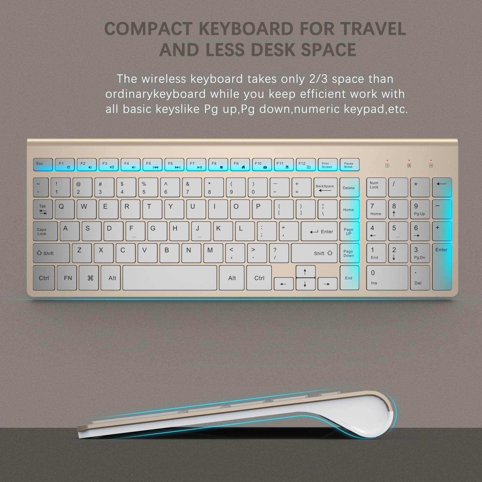 Wireless Keyboard Mouse Combo, J Joyaccess Ergonomic And Portable Wireless Keyboard And Mouse Set For Laptop/Computer/Desktop/Pc
