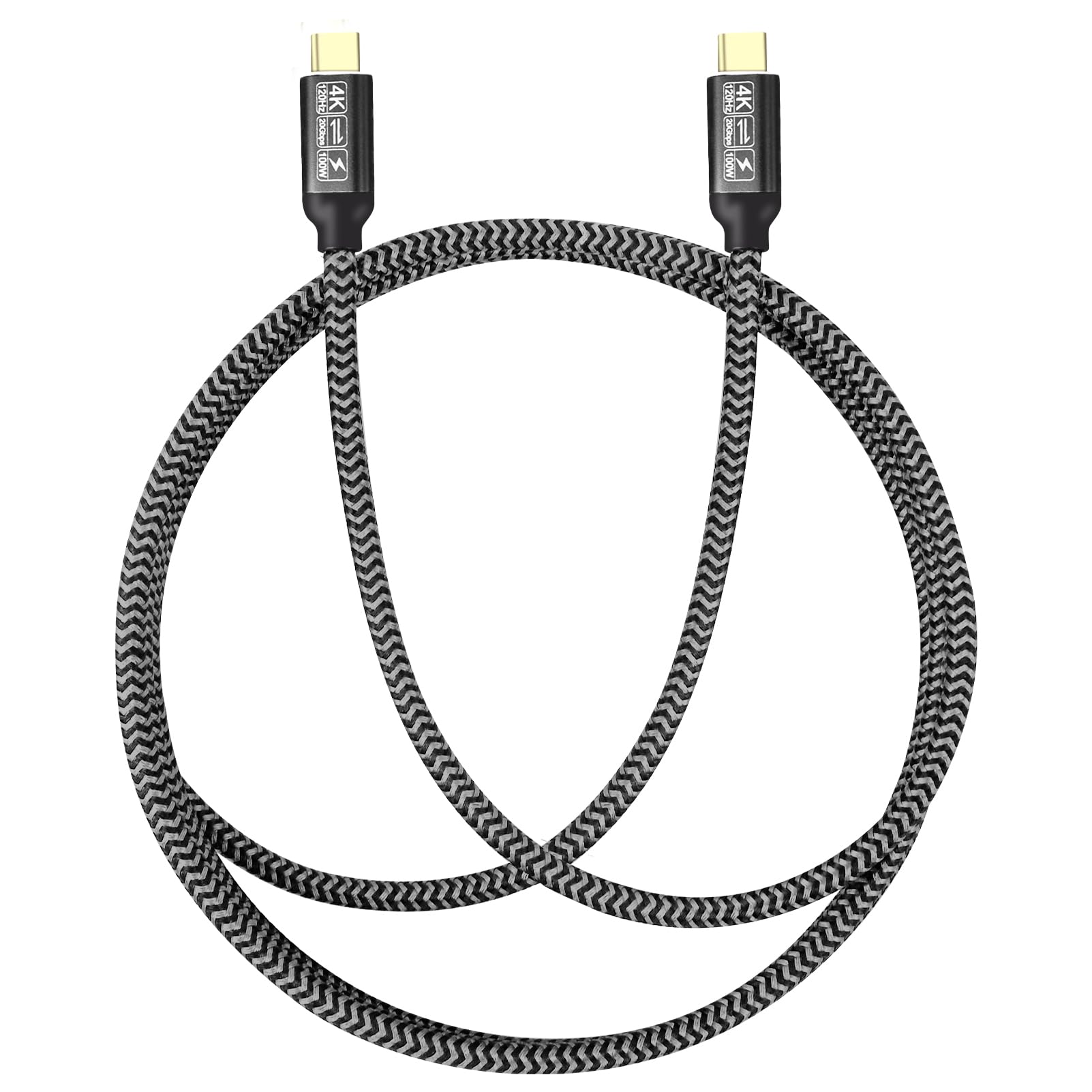 Paklimcn Usb C To Usb C Video Cable 3.1 Gen 2 Cable 20Gbps 100W Pd Usb C Data Cable, 4K144Hz Usb C Display Cable Usb C Video Cab