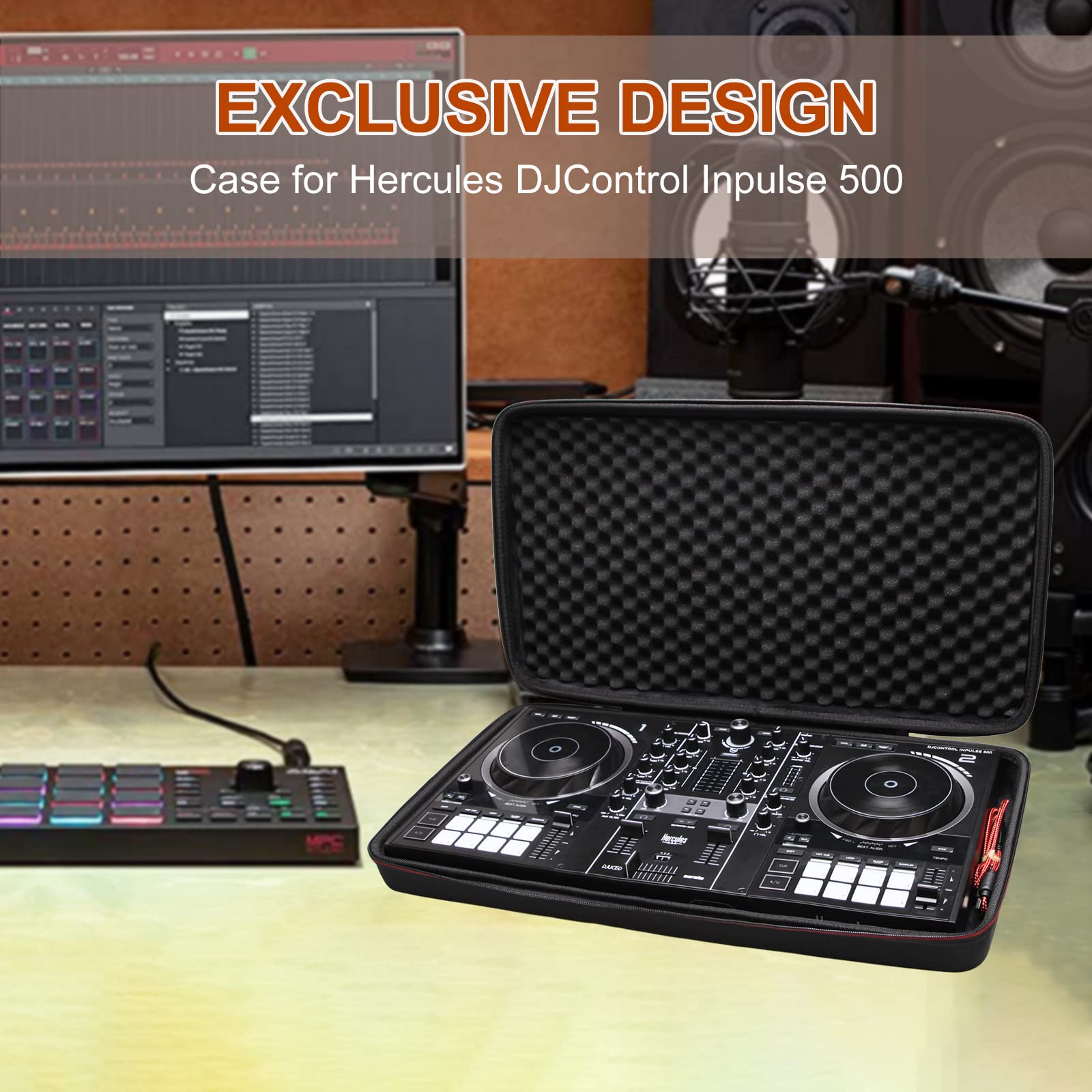 Ltgem Dj Controller Case For Hercules Djcontrol Inpulse 500 - Hard Storage Travel Protective Carrying Bag
