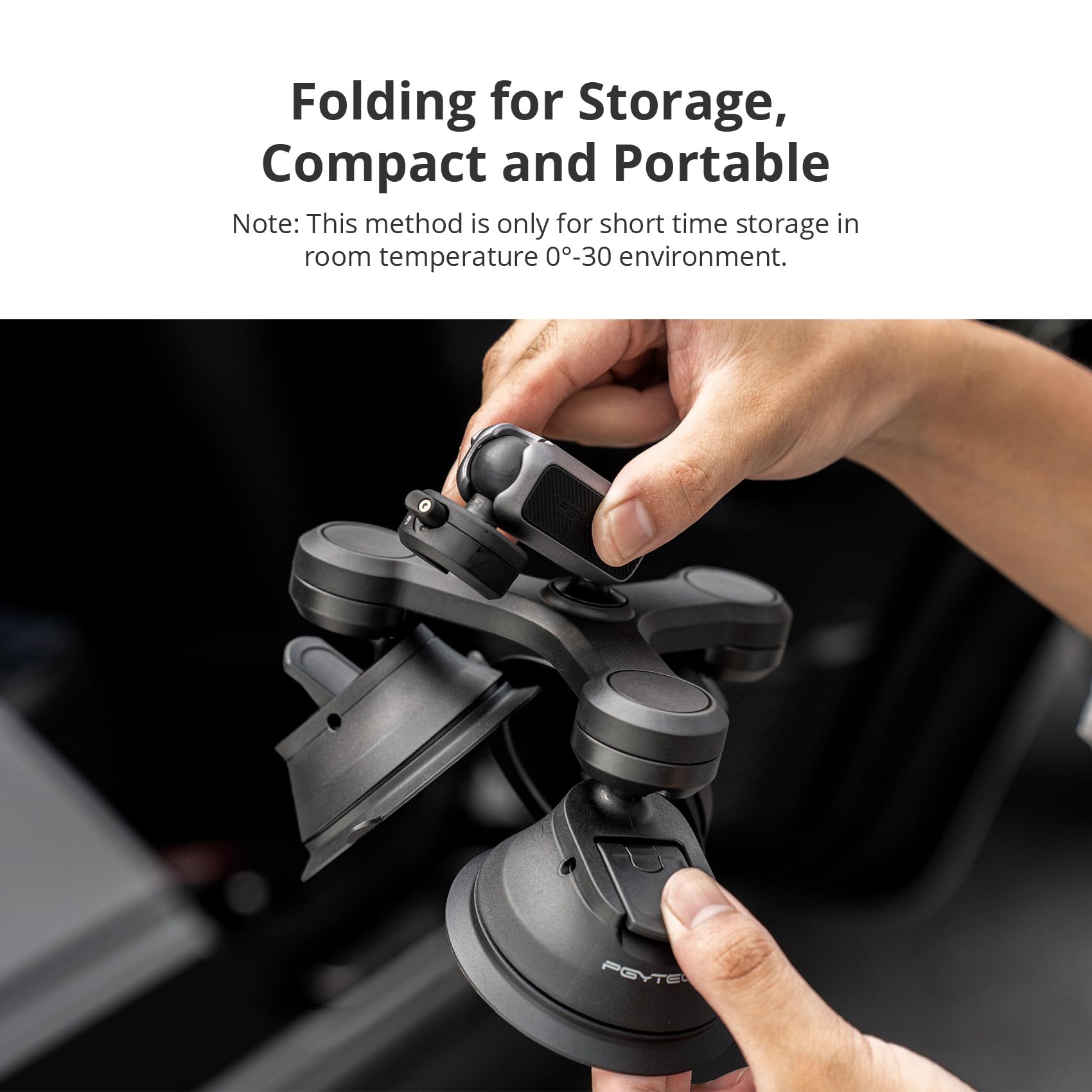 Pgytech Caplock Triple Suction Mount Compatible For Dji Osmo Action 4/3/2, Gopro Hero 11/10/9/8 With 1/4' 20 Standard Thread Adapter, Action Camera And Smartphones For Insta360 One Rs/R/One X3/X2