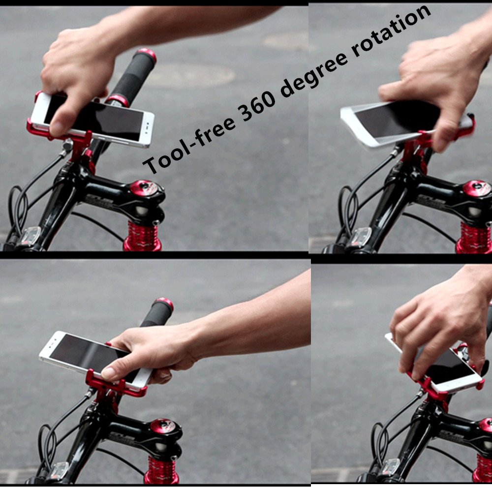 Gub Bicycle & Motorcycle Phone Mount   Aluminum Bike Phone Holder With 360      Rotation Adjustable Handlebar Phone Holder Compa