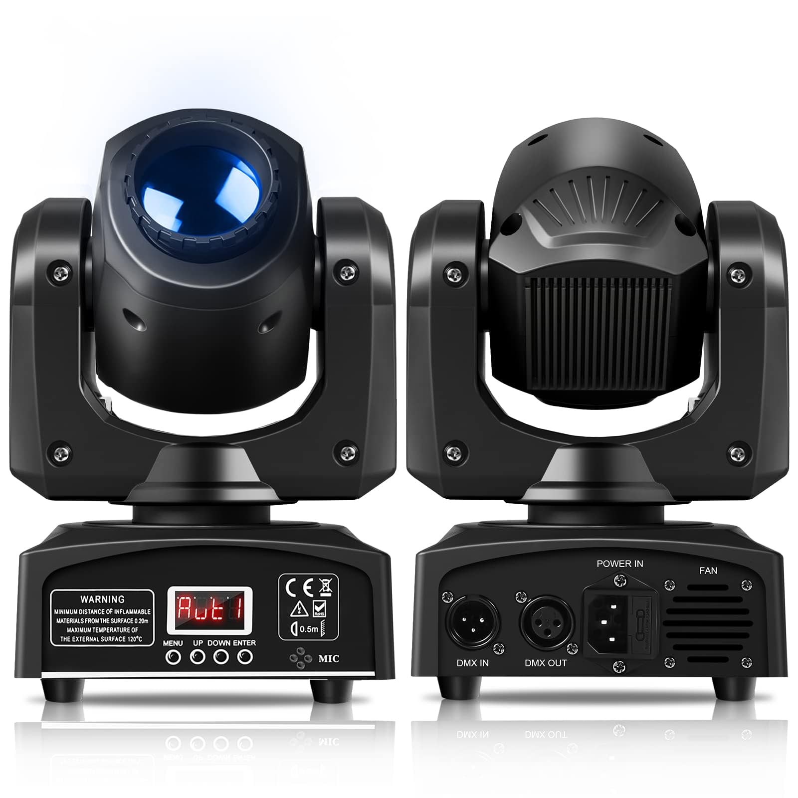 Uking Led Moving Head Light 25W Dj Lights Stage Lighting With 8 Gobo 8 Color By Dmx 512 And Sound Activtaed Control Spotlight F