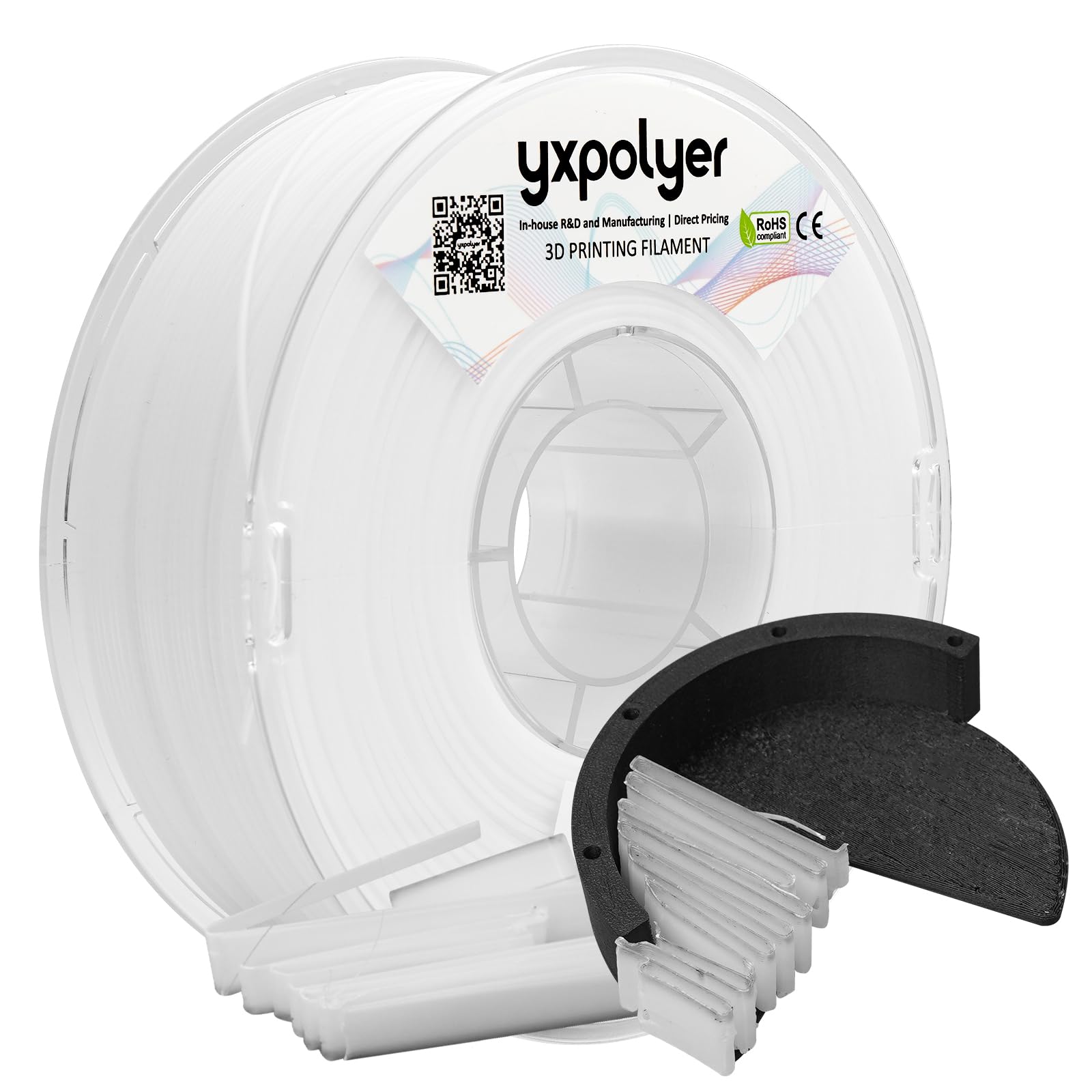 YXPOLYER Breakaway Support Filament 1kg 1.75mm with Upgraded PC Reusable AMS-Compatible Spool, Solvent-Free Support Material for