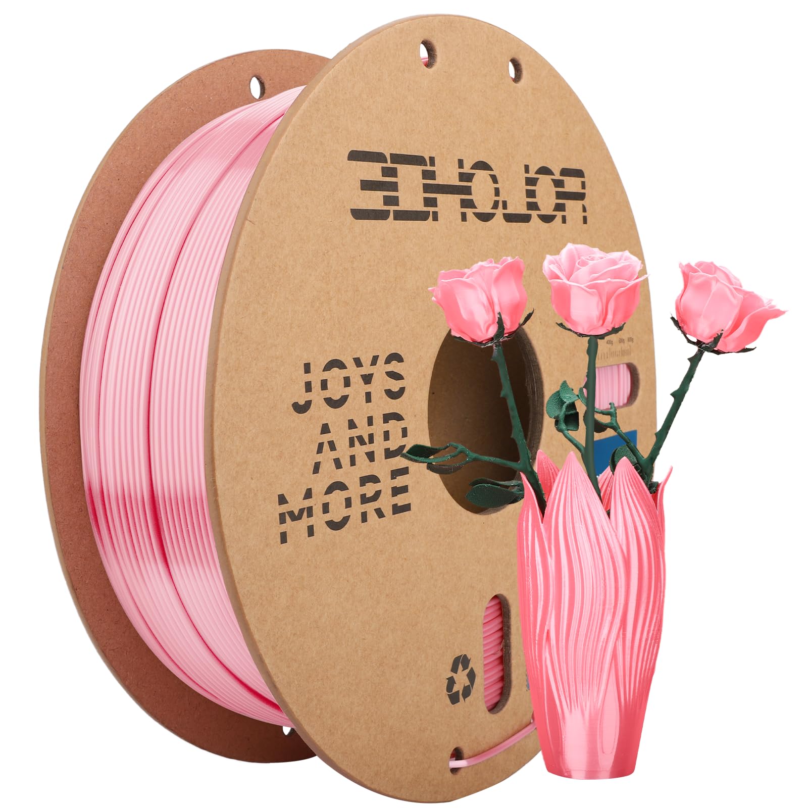 3DHoJor Silk PLA Filament 1.75mm, PLA Filament 1.75mm Silk Shiny 3D Printer Filament, 1kg Cardboard Spool (2.2lbs), Dimensional 