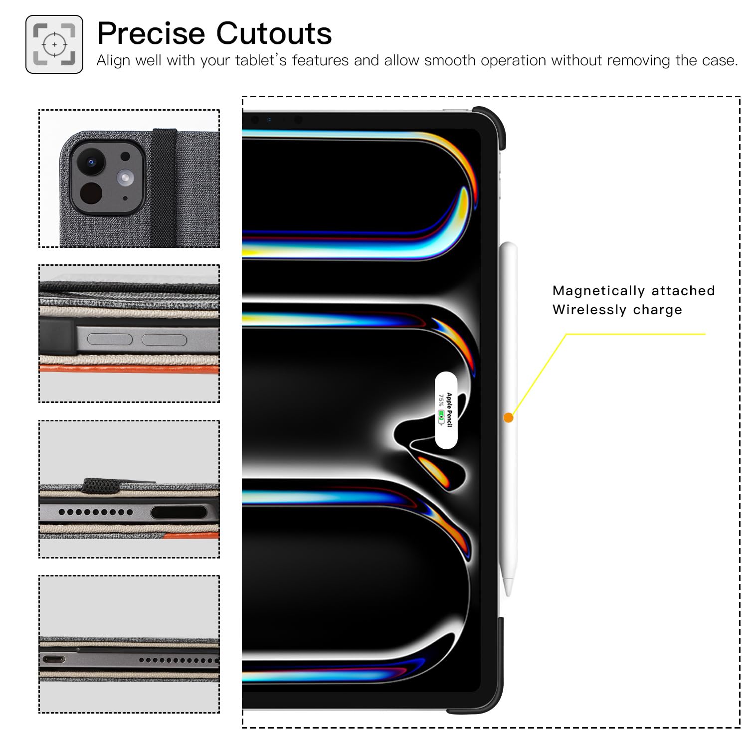 Ztotopcases For New Ipad Pro 11 Inch Case 2024 5Th Gen(M4), Premium Pu Leather Smart Cover With Auto Wake/Sleep,Multiple View An