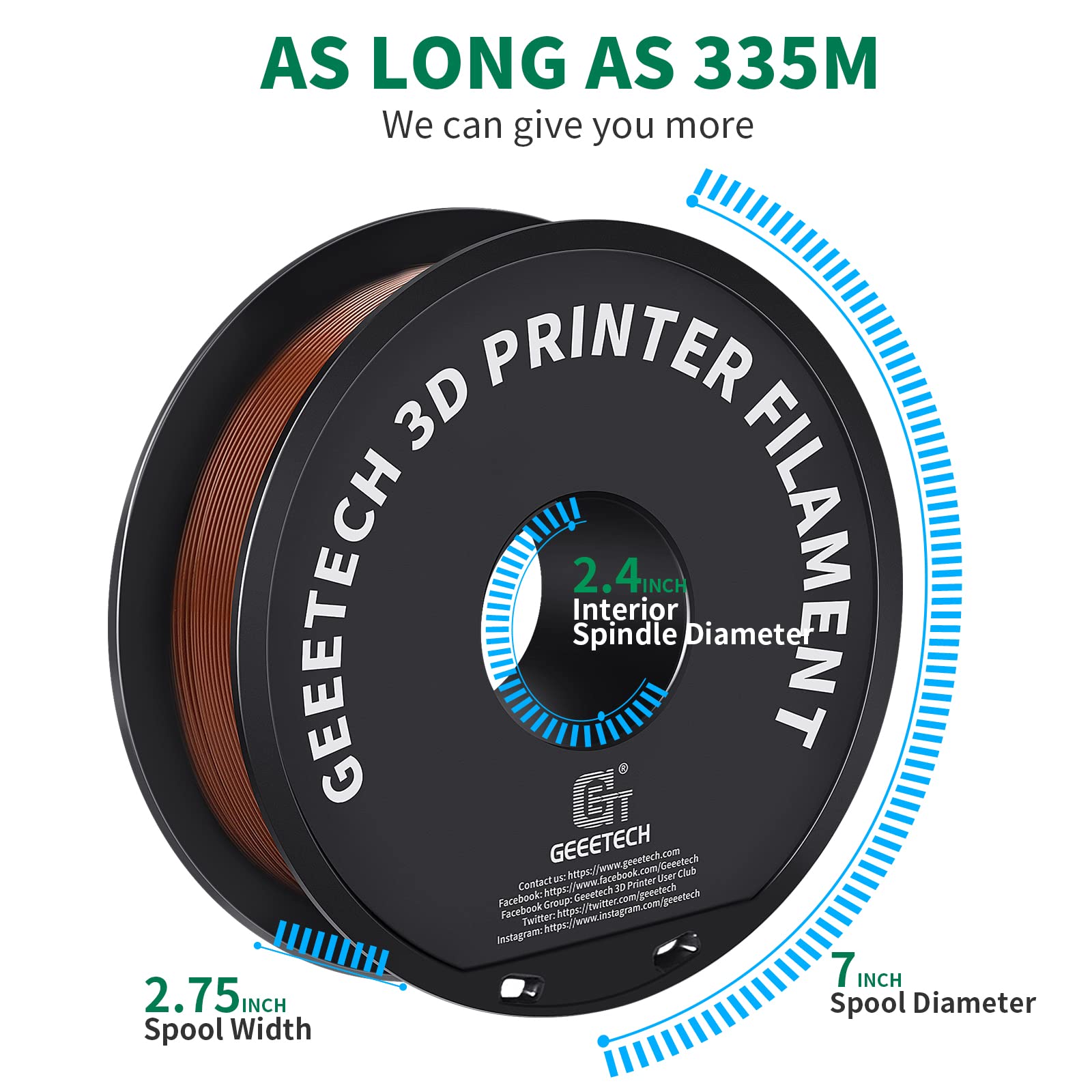 Pla Filament 1.75Mm, Geeetech 3D Printer Consumables, 1Kg Spool (2.2Lbs), Dimensional Accuracy +/- 0.03Mm, Fit Most Fdm Printer,