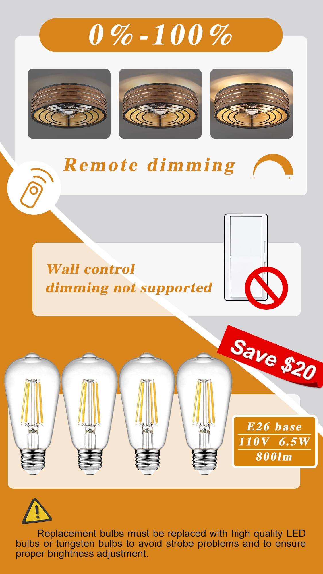 20 Flush-Mount Smart Ceiling Fan With Dimmable-Light And Memory Remote App/Alexa Control, Reversible-Motor, Perfect For Bedroo