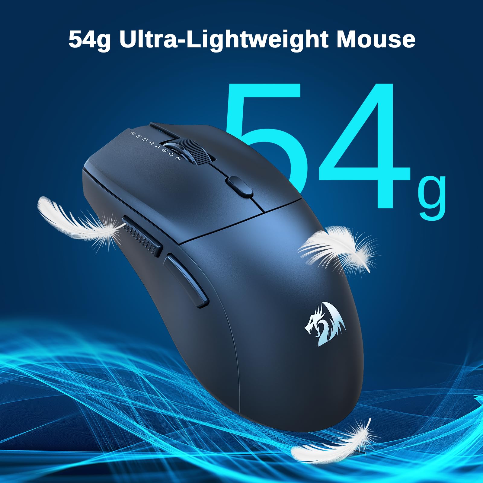 Redragon Wireless Gaming Mouse, 3 Modes Lightweight Wireless Mouse, Full Programmable Buttons, 12000 Dpi Software Supports Diy K