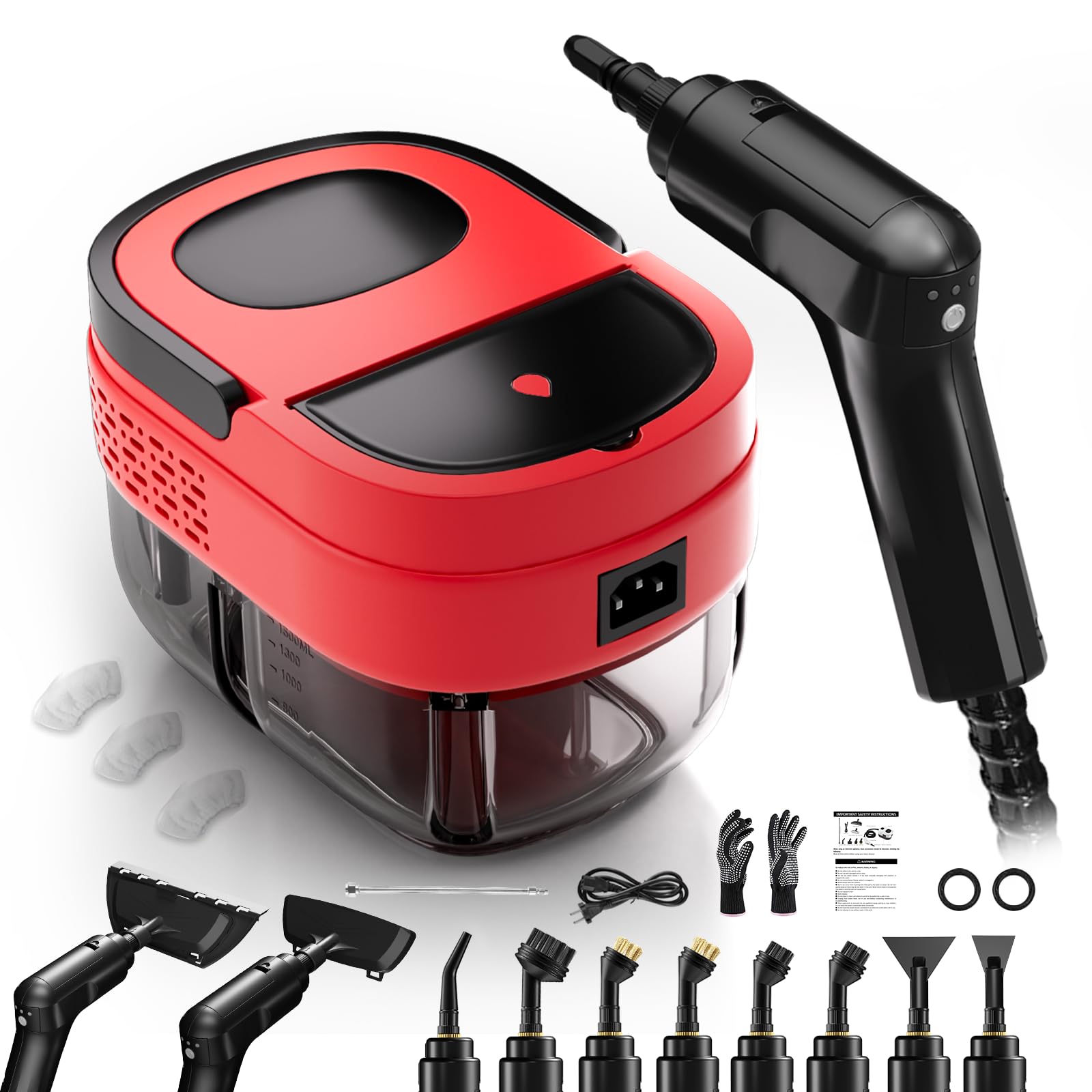 Steam Cleaner, 2500w Steamer for Cleaning, 3-Garde Adjustable Handle, 1.6L Water Tank, Steam Cleaner for Home, Fast Heat Handhel