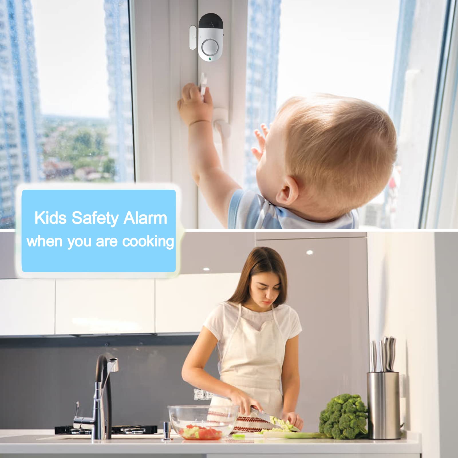 Window Alarm Sensors, Door Alarms For Home Security Loud, 120Db Pool Window And Door Alarms For Kids Safety (10 Pack)