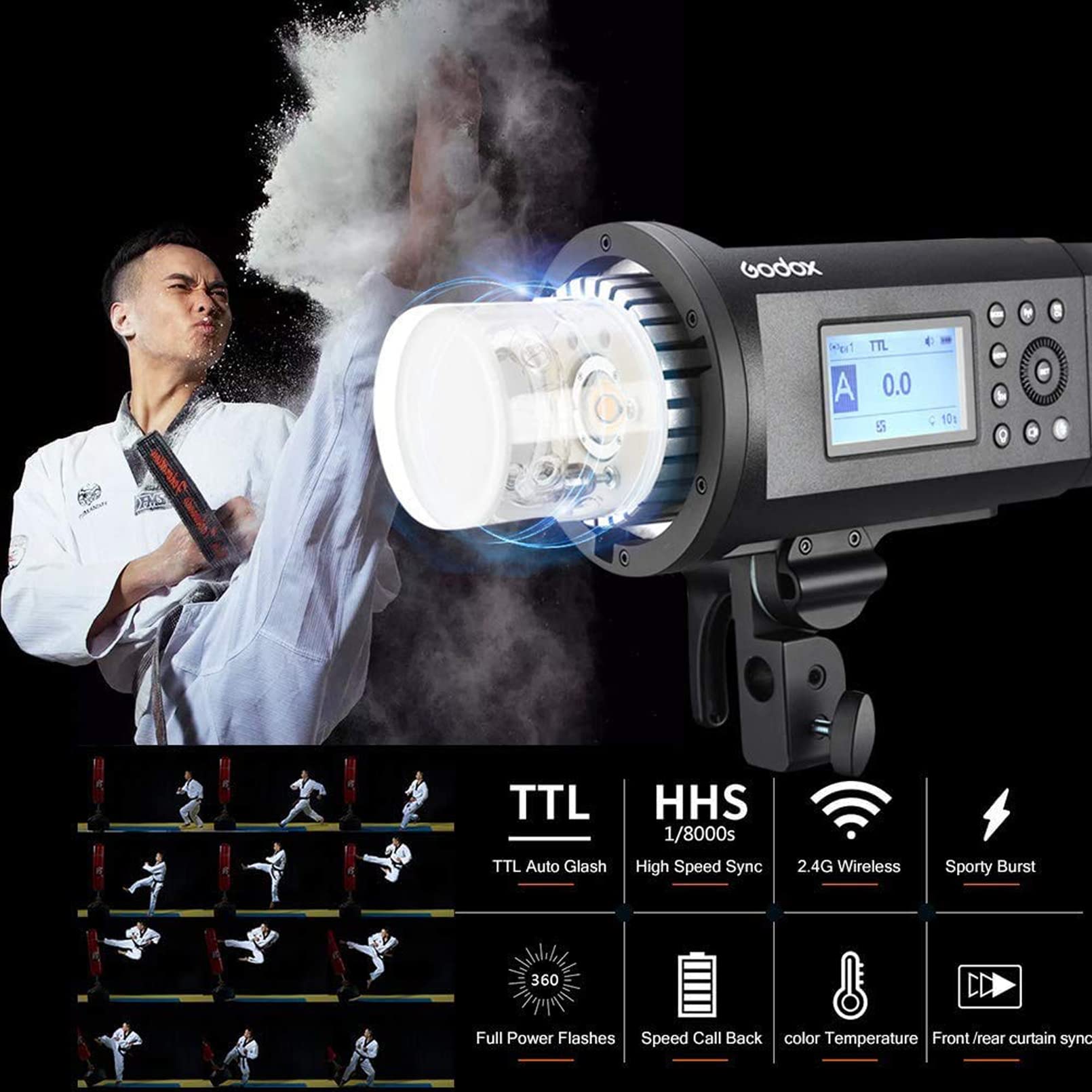 Godox Ad600 Pro Ad600Pro Outdoor Flash Strobe Light, 2.4G 600Ws Ttl Studio Flash Monolight, Powerful Li Ion Battery 1/8000S Hss