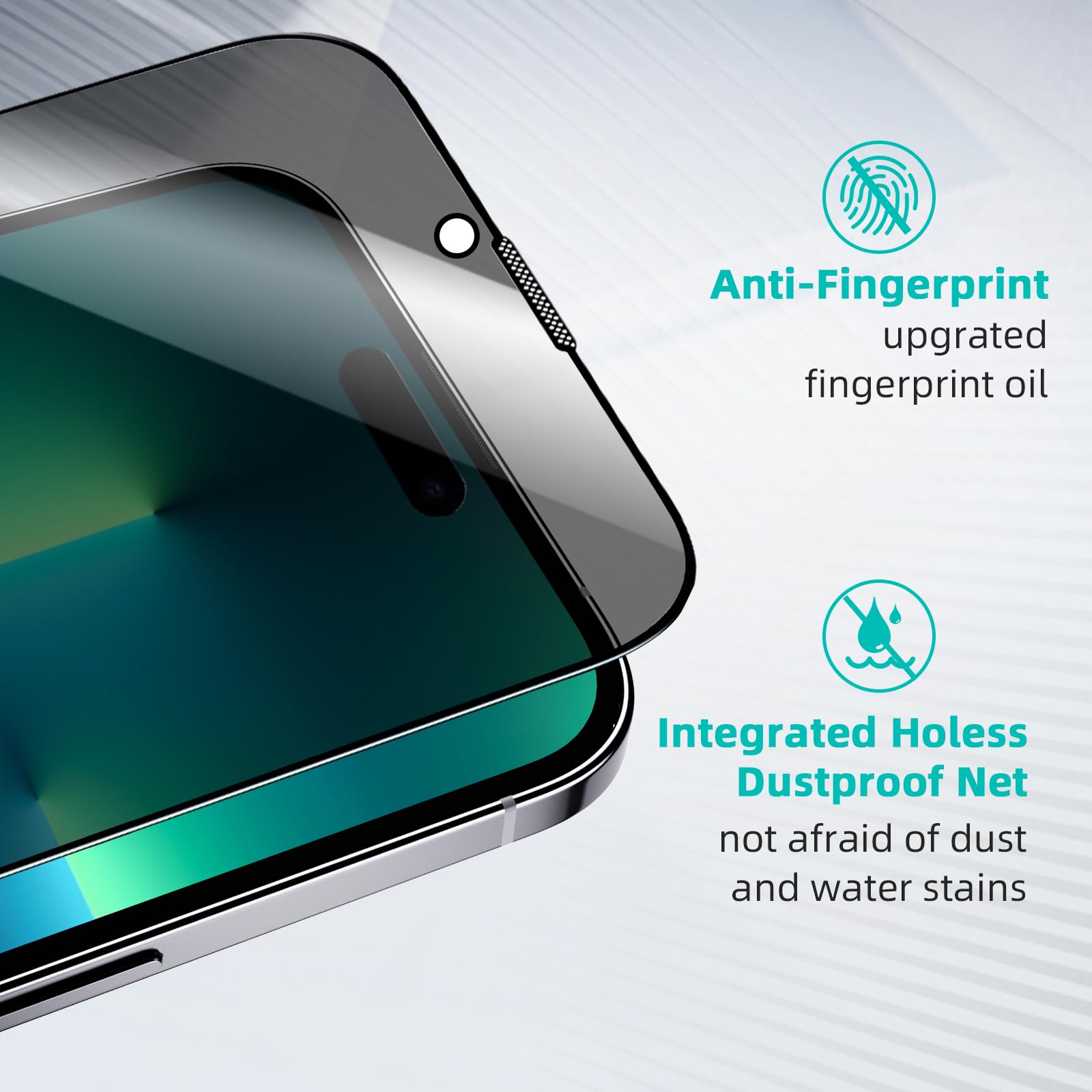 Avoar 2 Pack Privacy Screen Protector For Iphone 14 Plus/13 Pro Max, [Auto Alignment Kit] 6.7 Inch Tempered Full Screen Glass, A