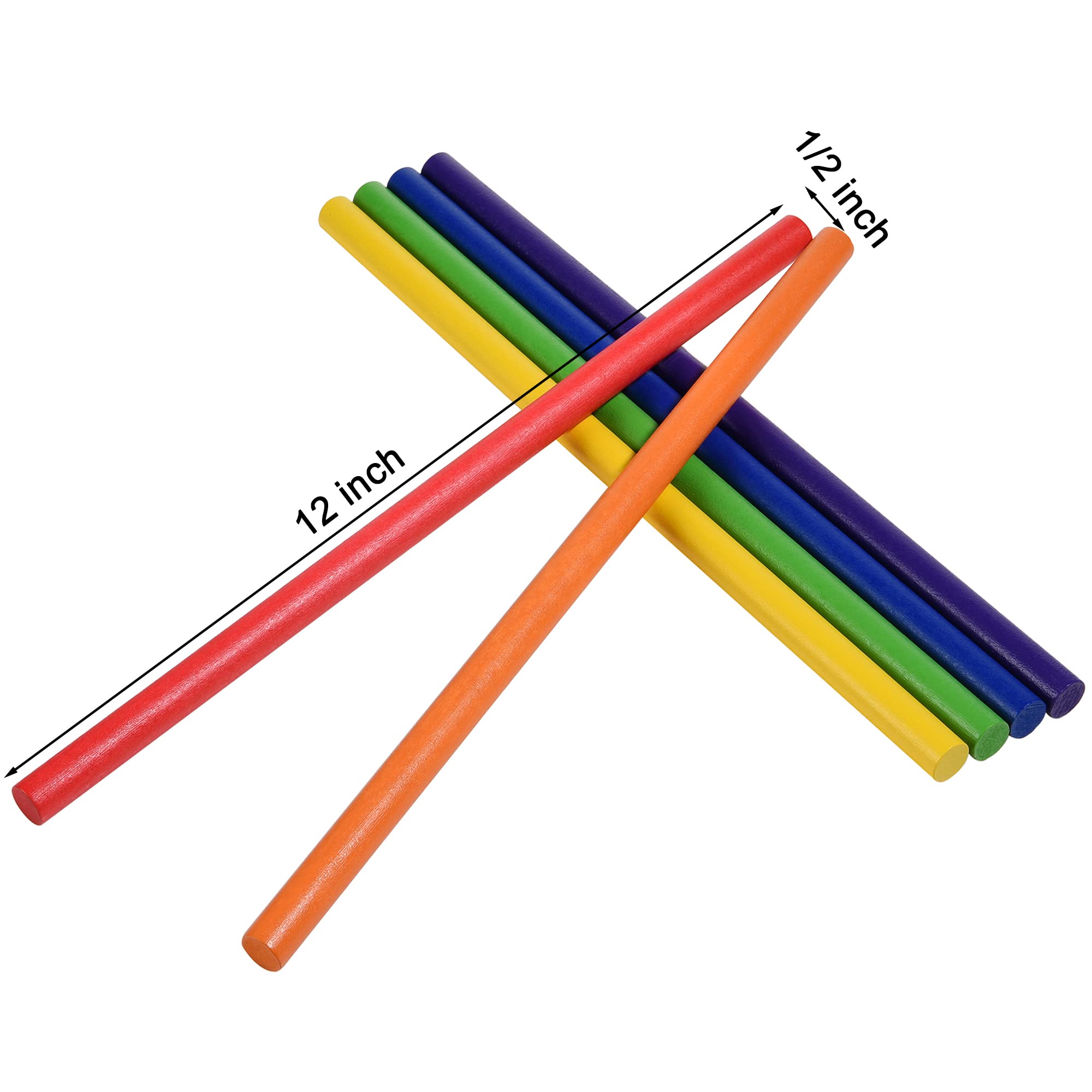 60 Pack Rhythm Sticks For Kids, 12 Inch Wood Lummi Sticks Music Percussion Sticks, 6 Colors