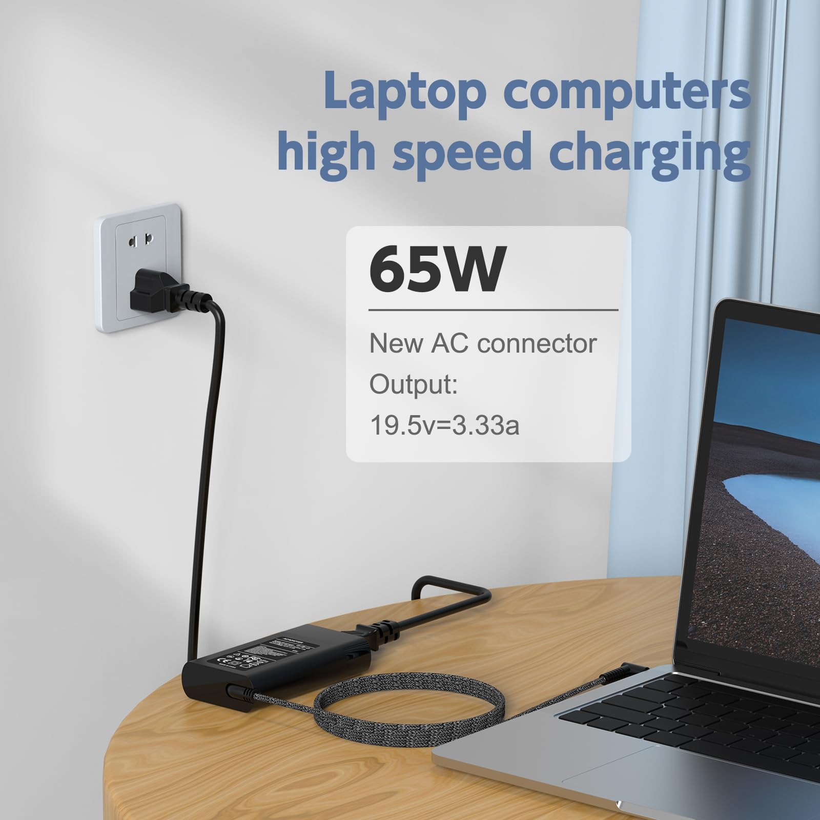 65W 45W Charger For Hp 17 Laptop; 17 By, 17 Bs, Hp 17 Ak, 17 Ar, 17 Ca, 17 Cp, 17 Cn, 17 X0, 17 X1: 17 Ak013Dx, 17 By1053Dx, 17 By0021Dx, 17 Ca0020Nr, 17 Ar050Wm Power Supply Cord (Blue Tip)