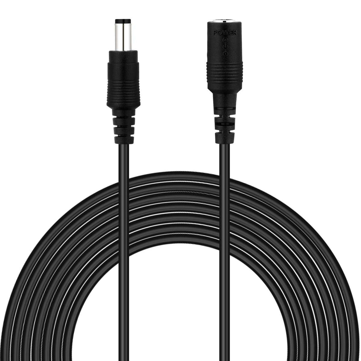 DC Power Extension Cable 5.5mm x 2.1mm Male Female Cord 18AWG 12V 24V 10A Heavy Duty (16 feet / 5 Meters)