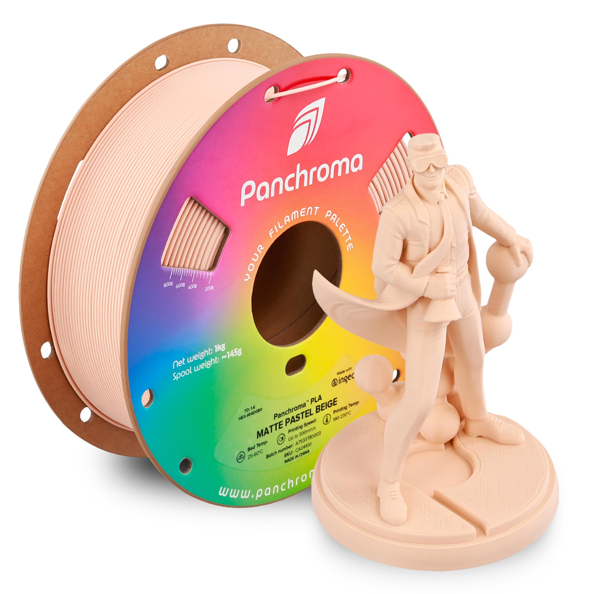 Polymaker Panchroma Matte PLA Filament, Pastel Beige 1.75mm 1kg 3D Printing Filament, Formerly Polyterra Matte, Fits Most FDM 3D