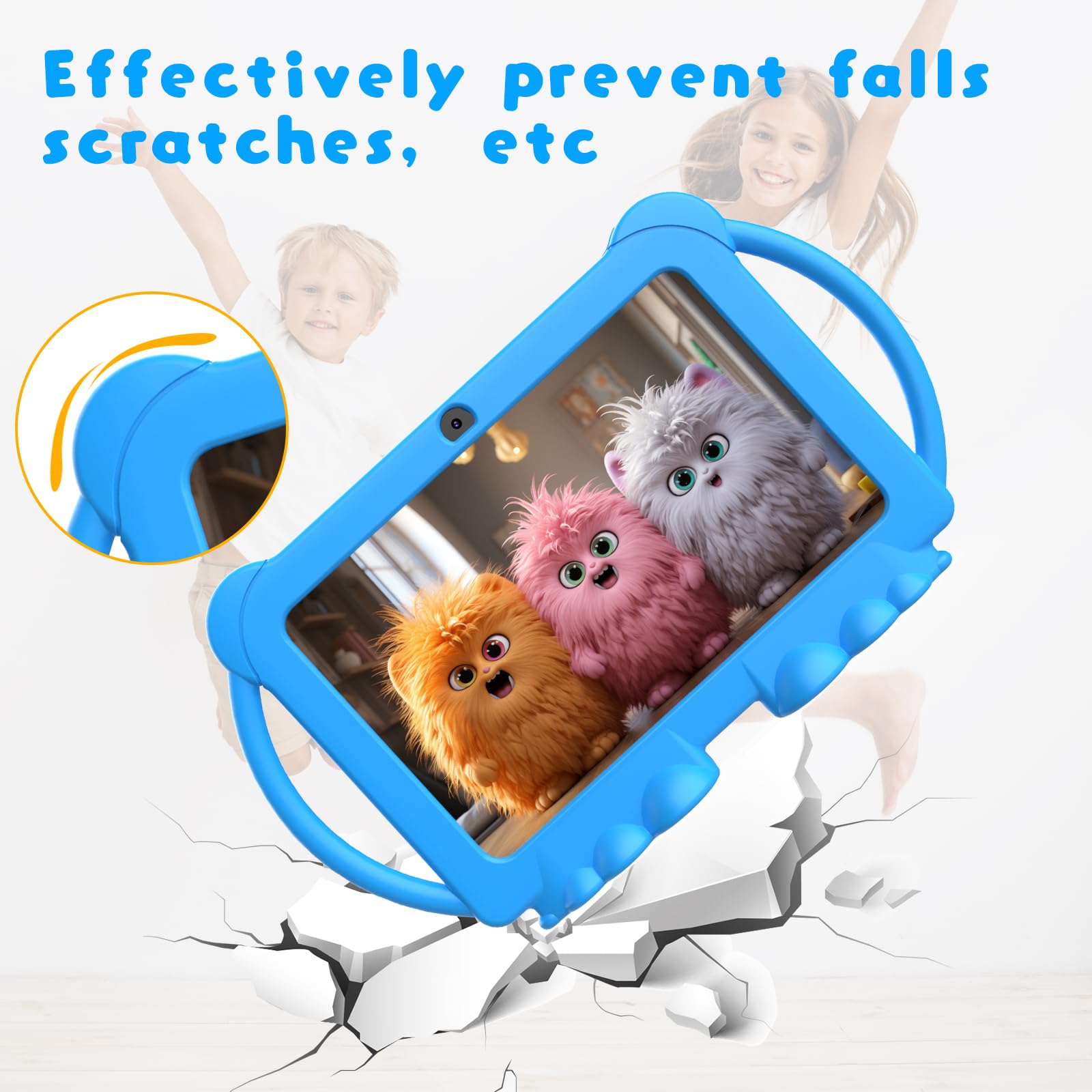 Kids Tablet 7 Inch For Boys Girls Android Tablets For Kids, 4Gb Ram 32Gb Rom Toddler Tablet, Wifi Bluetooth, Safety Eye Ips Scre