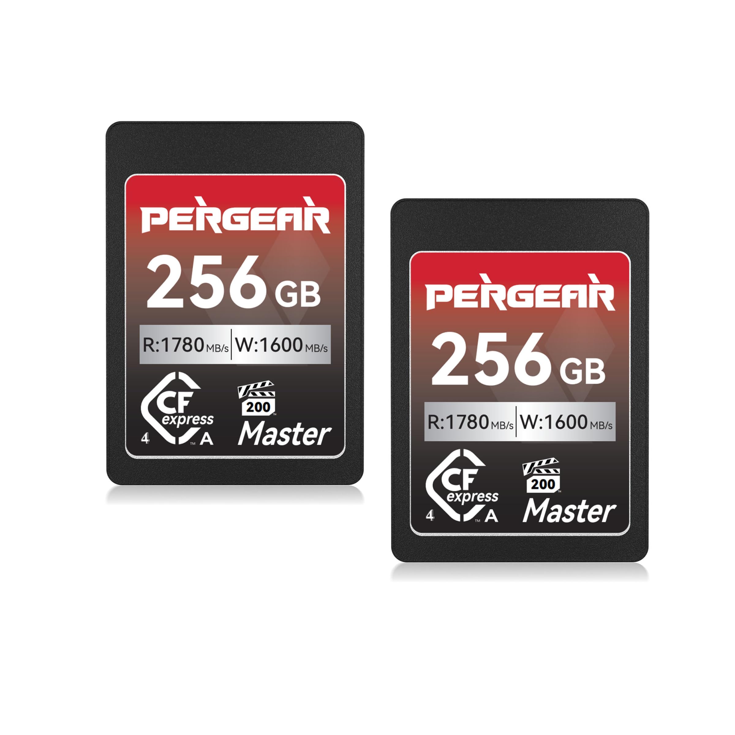 Pergear 256GB CFexpress 4.0 Type A Memory Card (2-Pack),Up to 1780MB/S Read Speeds,USB4.0(PCIe 4.0),Raw,8K 30P Record,Compatible